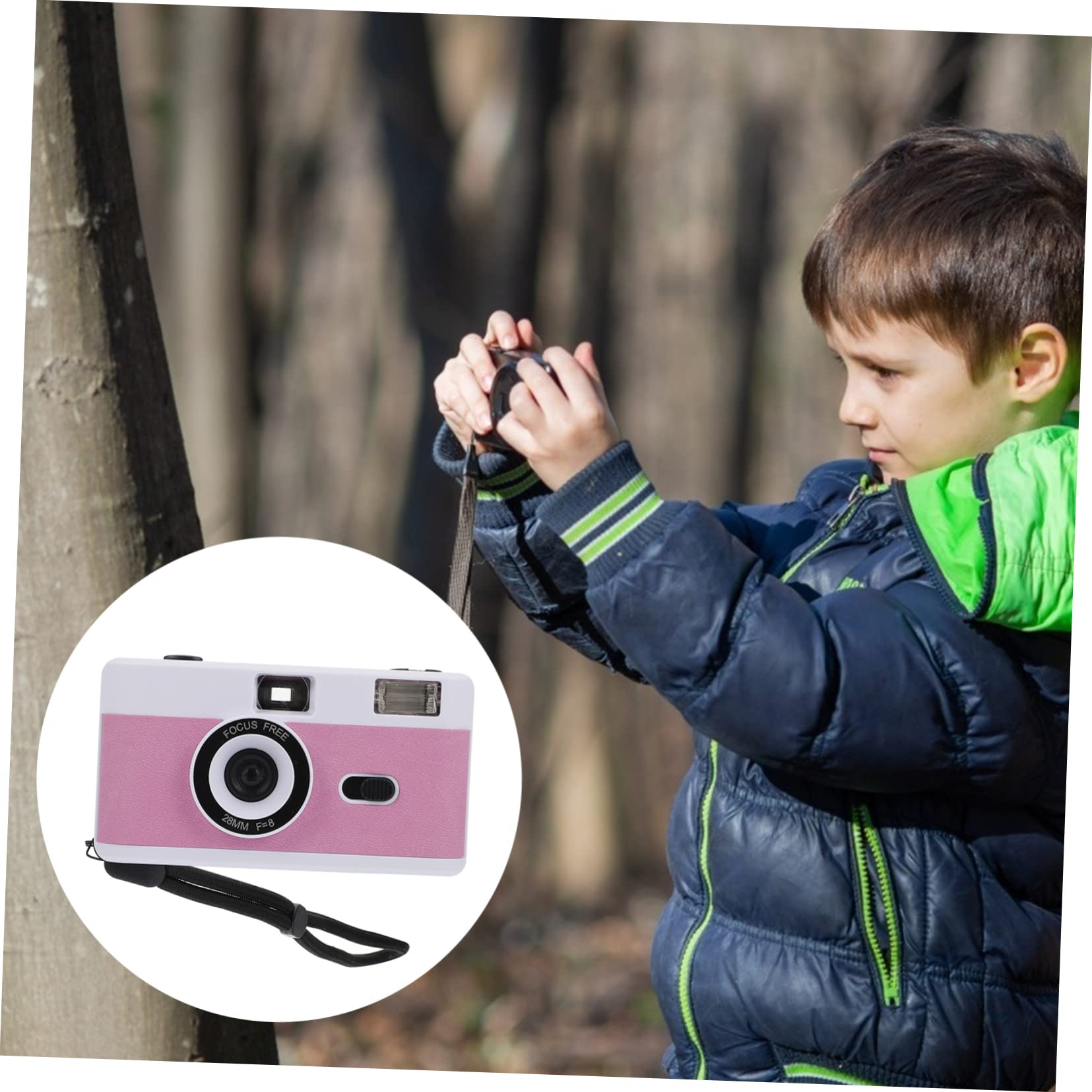 Wiederverwendbare 35mm Filmkamera mit Eingebautem Blitz, Weiß