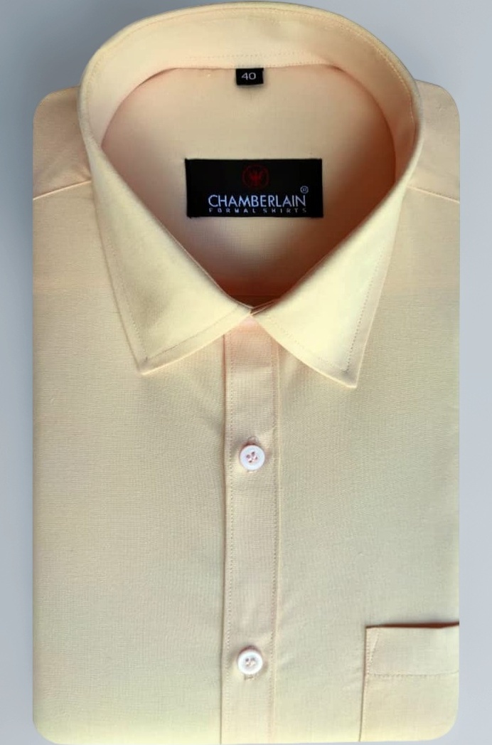 CHAMBERLAIN Men's Regular Fit Plain Formal Shirt -Half Sleeves