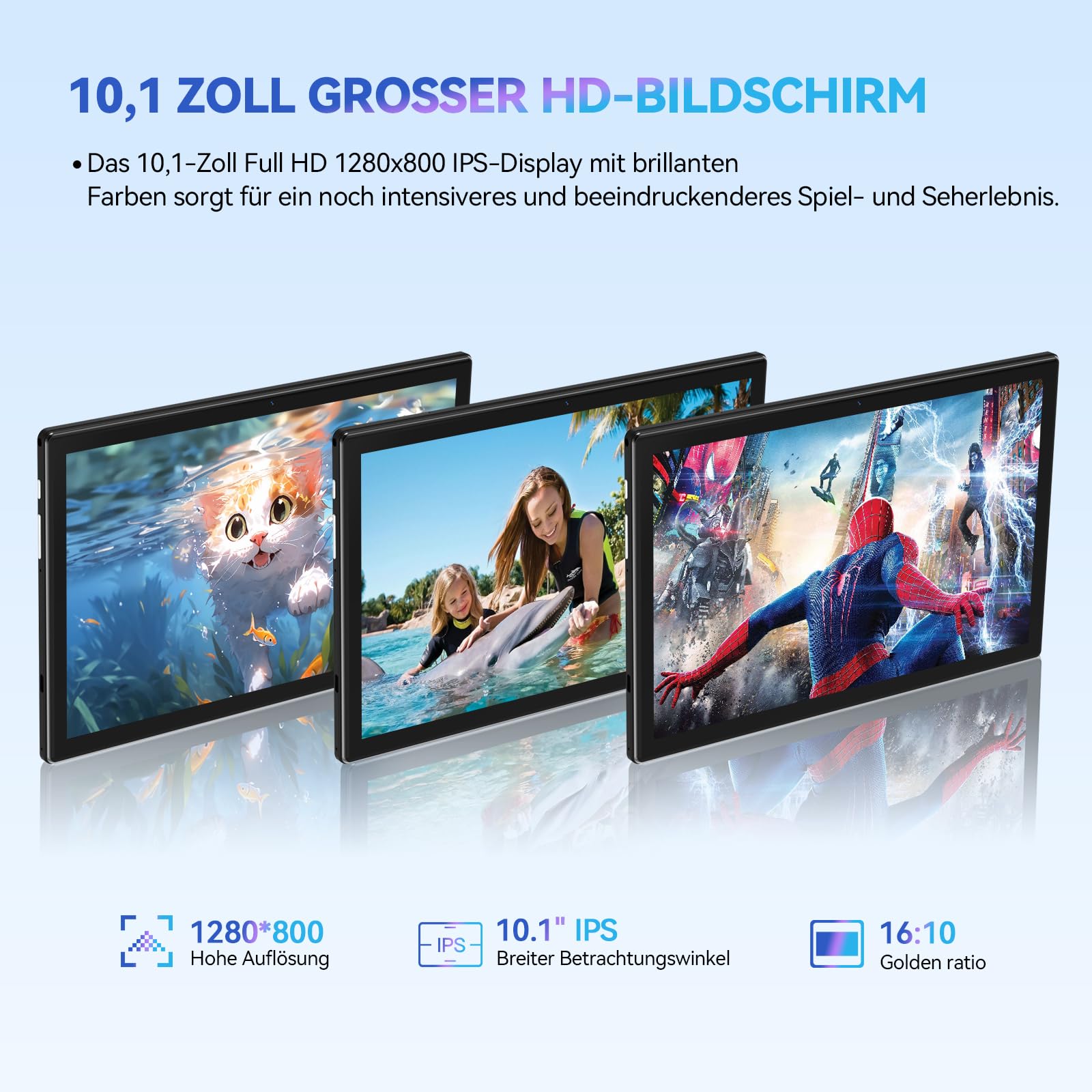 ANTEMPER Tablet 10 Zoll mit Tastatur und Stift | 16GB RAM+128GB ROM (1TB TF) 2025 Neueste Android 13 Tablet PC | MTK Octa-Core 2.0GHz | 5G WiFi | 13MP | 7000mAh Akku | GMS Zertifiziert, Schwarz