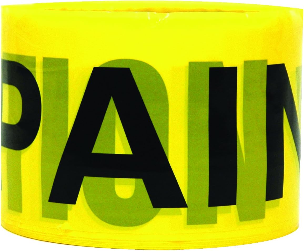 Trimaco Caution "WET PAINT" Plastic Banner Tape, 3-inch x 300-feet