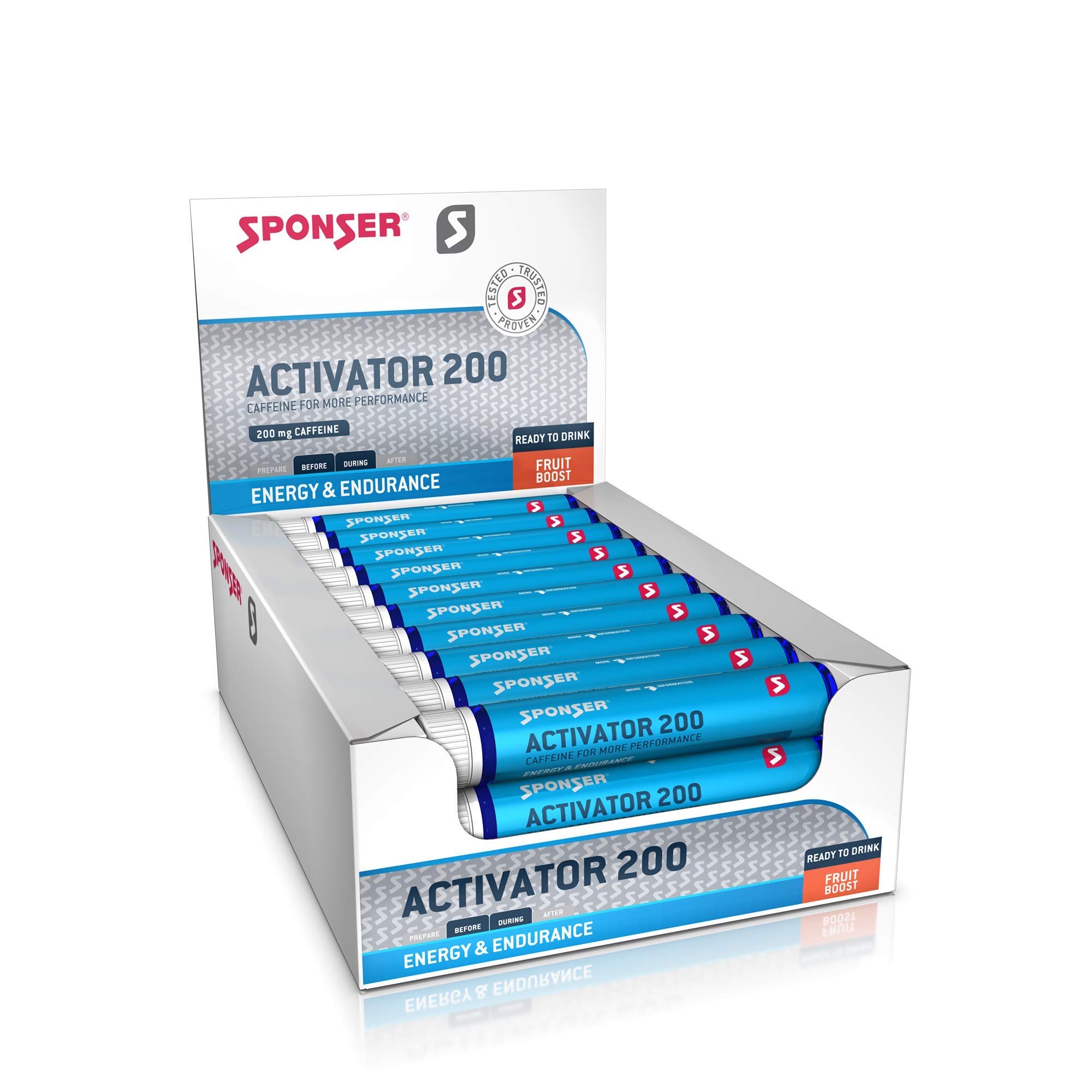 SPONSER Activator 200 Koffein-Shot 200mg Koffein, 30 x 25 ml Ampullen, Fruit Boost