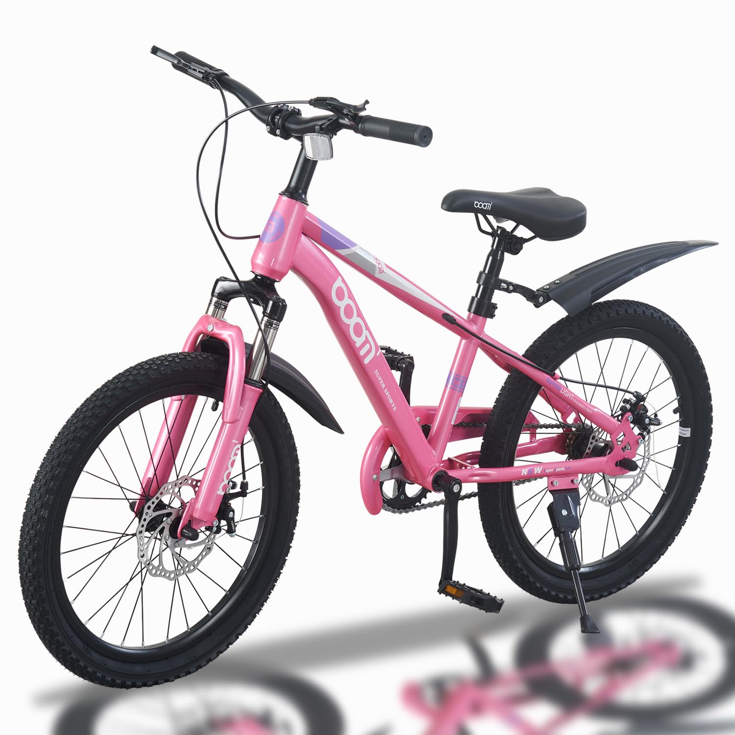 TRIOBLADE Bike Mountain Bike for Boys and Girls Mountain Bikes Bicycle with Shock Absorber 12.25-Inch Frame Dual Disc Brake(Pink, 22 inch)