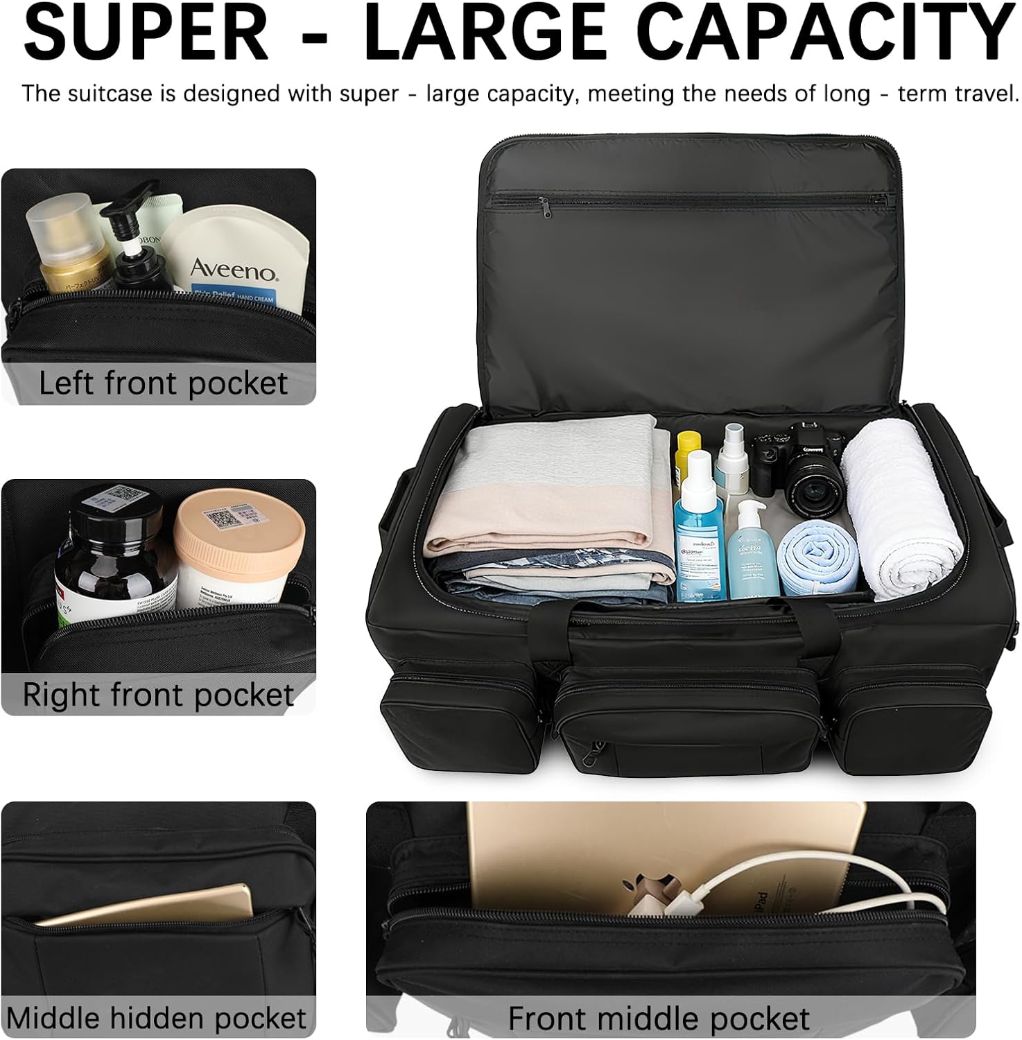 Rolling Duffle Bag with Wheels, 120L Military Luggage Bag for Travel,Large Tactical Heavy Duty Duffel Bags for Deployment Camping Sporting & Outdoor Adventures - Image 3