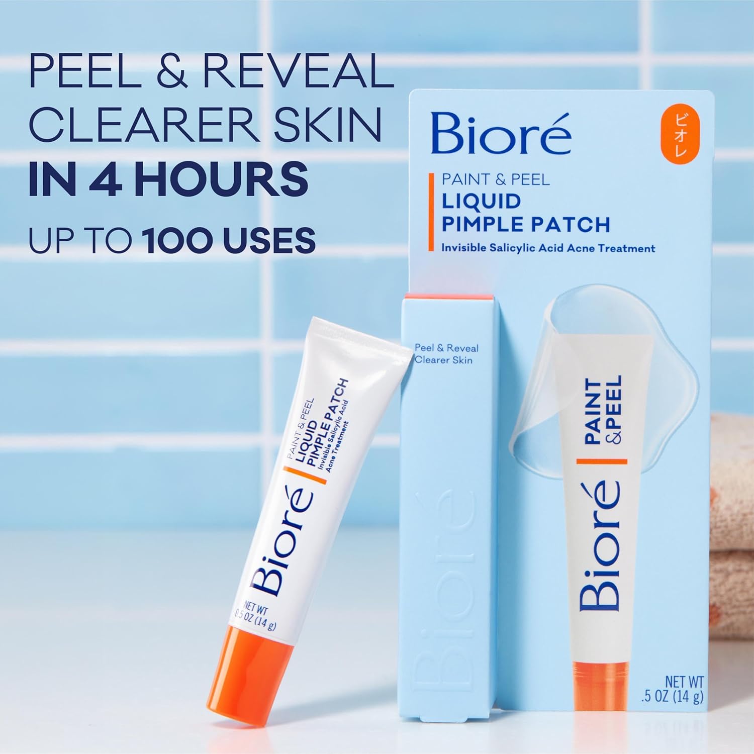 Bioré Paint & Peel Liquid Pimple Patch, Invisible Pimple Patch with Salicylic Acid, Up to 100 Uses, .5 Oz