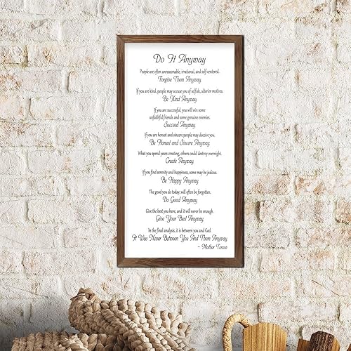 Miniatura 7 de WeiaMaoYi Letrero enmarcado con texto en inglés "Mother Teresas Forgive Them Anyway Do It Anyway"