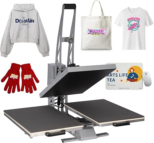 Miniatura 11 de Prensa térmica de 16 x 24 pulgadas, máquina de prensa de calor manual para camisetas, máquina de prensado de camisetas para ropa, bolsas, cortina