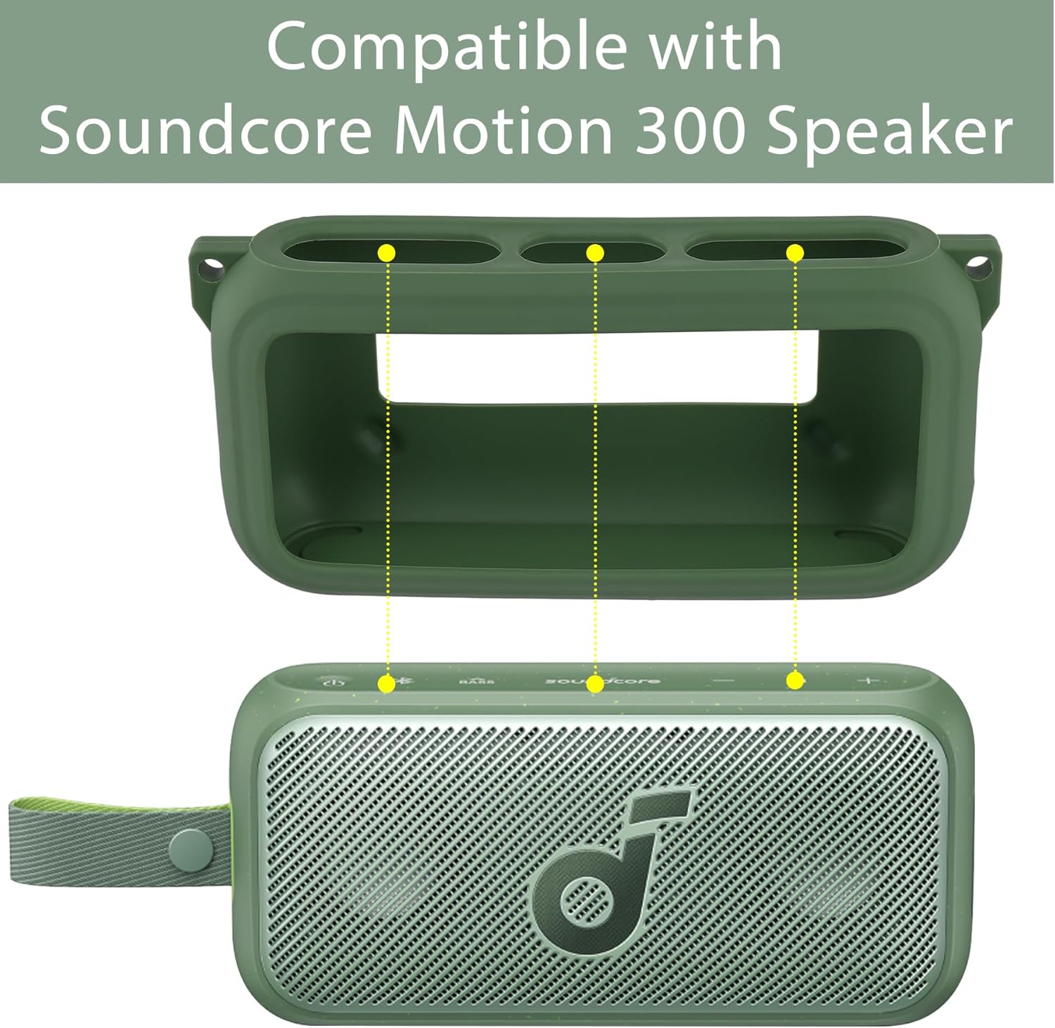 co2CREA Soft Silicone Case Compatible with Anker Soundcore Motion 300 Wireless Hi-Res Portable Speaker, Green Cover - Image 2