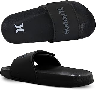 Kids NAIA Slides Adjustable Strap Slip-On Sandals Indoor and Outdoor EVA Footbed Shower Slides for Girls and Boys
