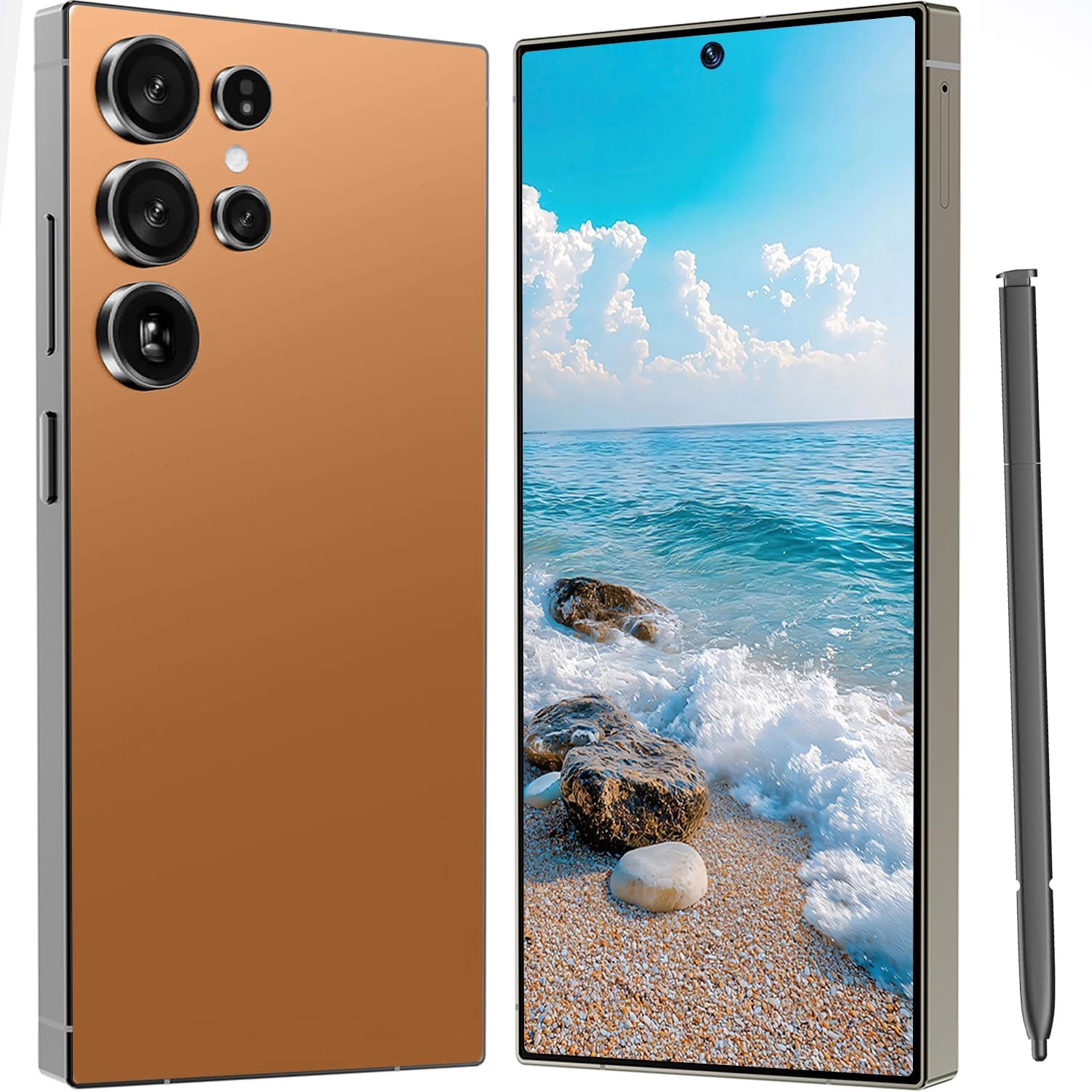 I25 Ultra 5G Unlocked Phones 8+512GB Android13 Smartphone Battery 7000mAh 6.9" HD Screen Unlocked Cell Phone,48MP+108MP Camera/Face ID/5G/Fingerprint Lock/Dual SIM/GPS (Orange)