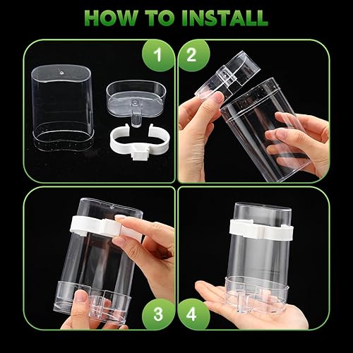 Miniatura 3 de Yaomiao 4 unidades de comederos para pájaros pequeños sin ensuciar, dispensador automático de agua para periquitos, alimentador de codornices