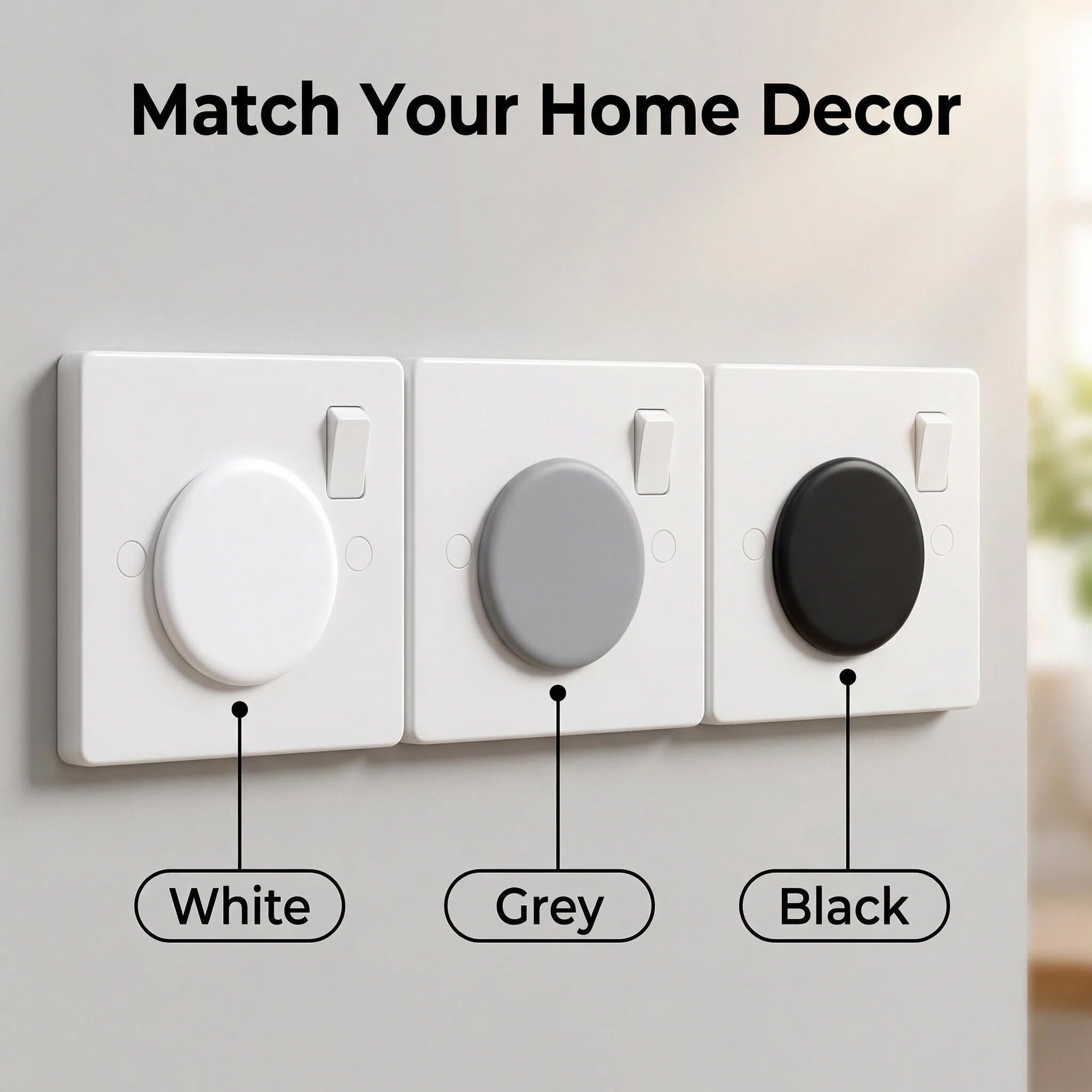 Baby Safety Socket Covers 10 Pack, Child Proof 3-Pin UK Plug Protectors, BPA-Free Socket Guards for Home Indoor, Easy to Install White — view 8