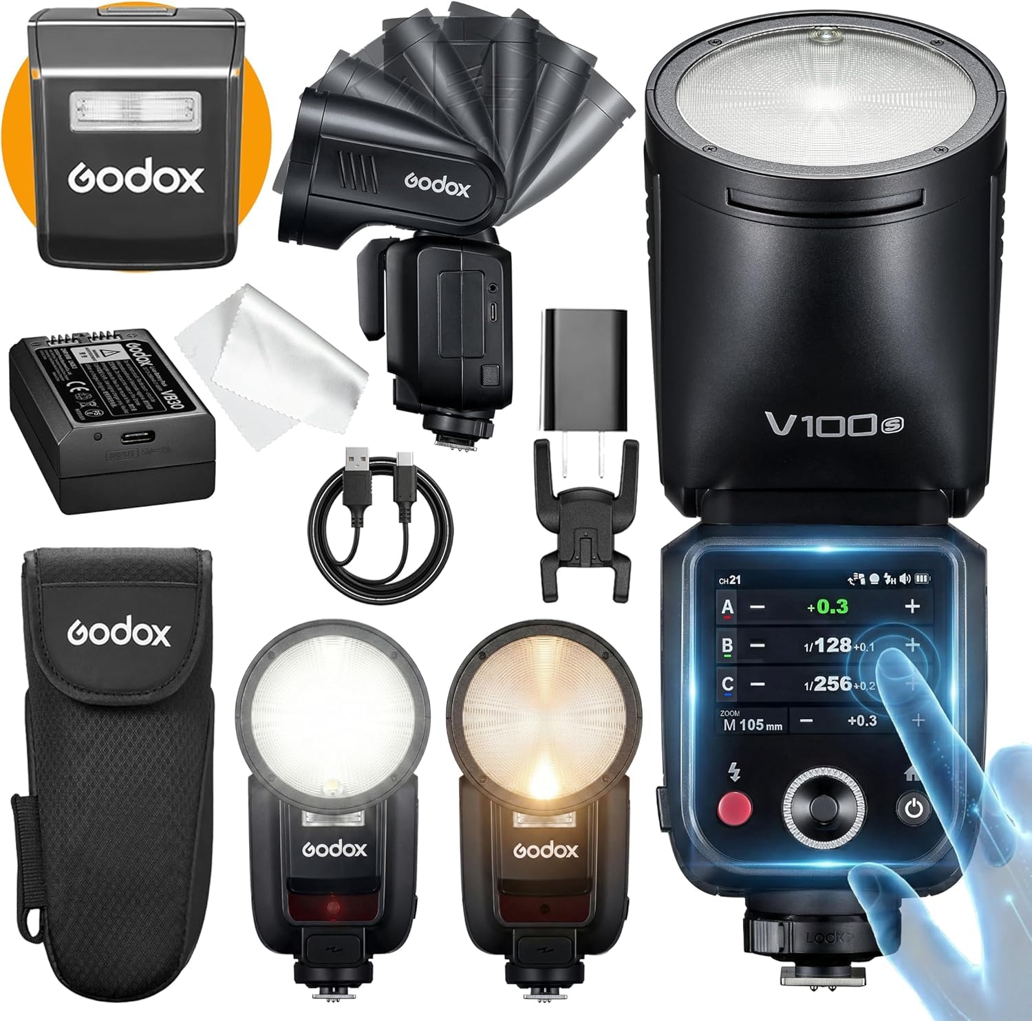 Godox V100S V100 S Camera Flash for Sony, 100W Touchscreen TTL