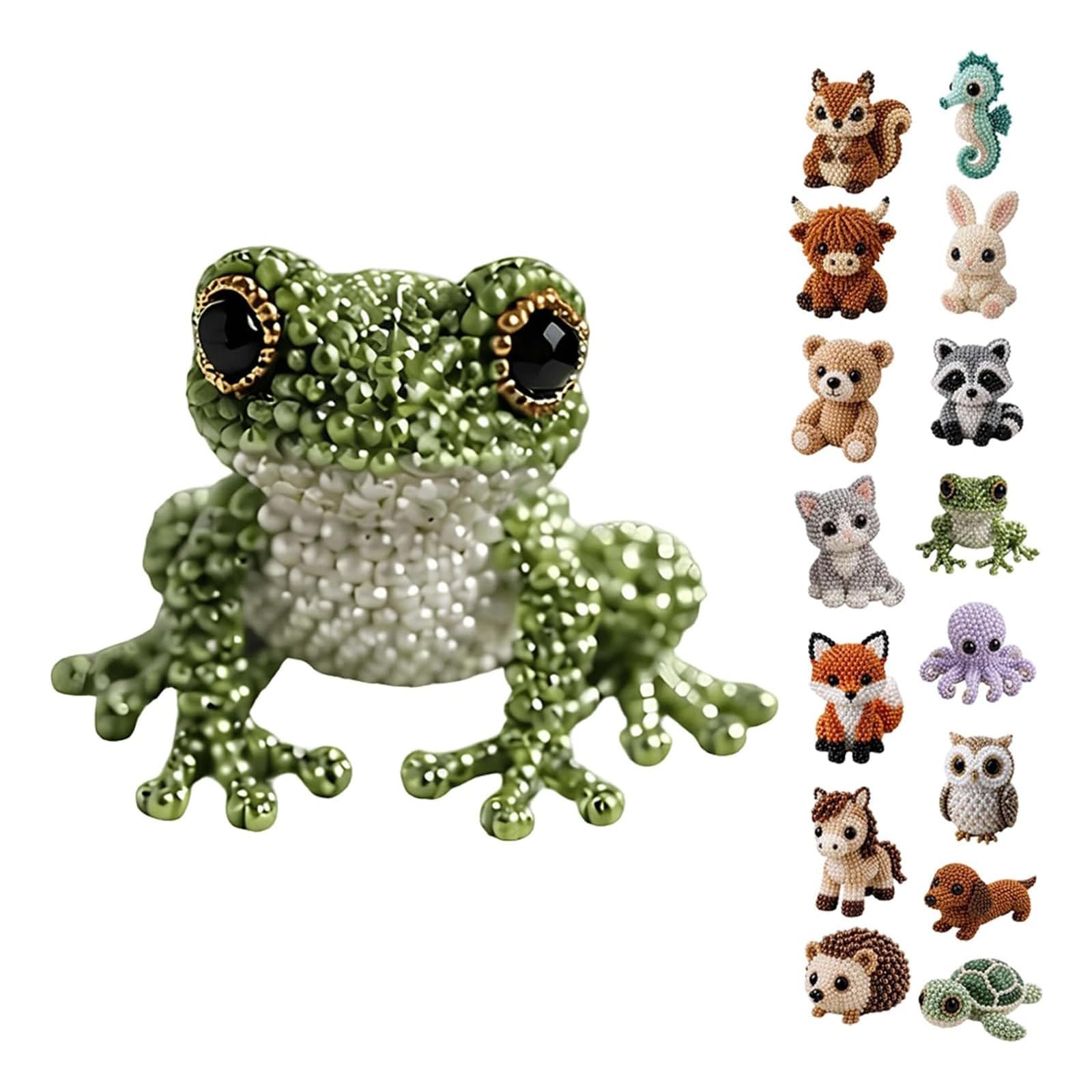 DIY Animal Beading Kit, Tiny 3D Beaded Animal DIY Set, with Colorful Beads and Instructions, Bead Embroidery Kits, Creative Arts & Crafts Gift for Adults & Beginners (#C)