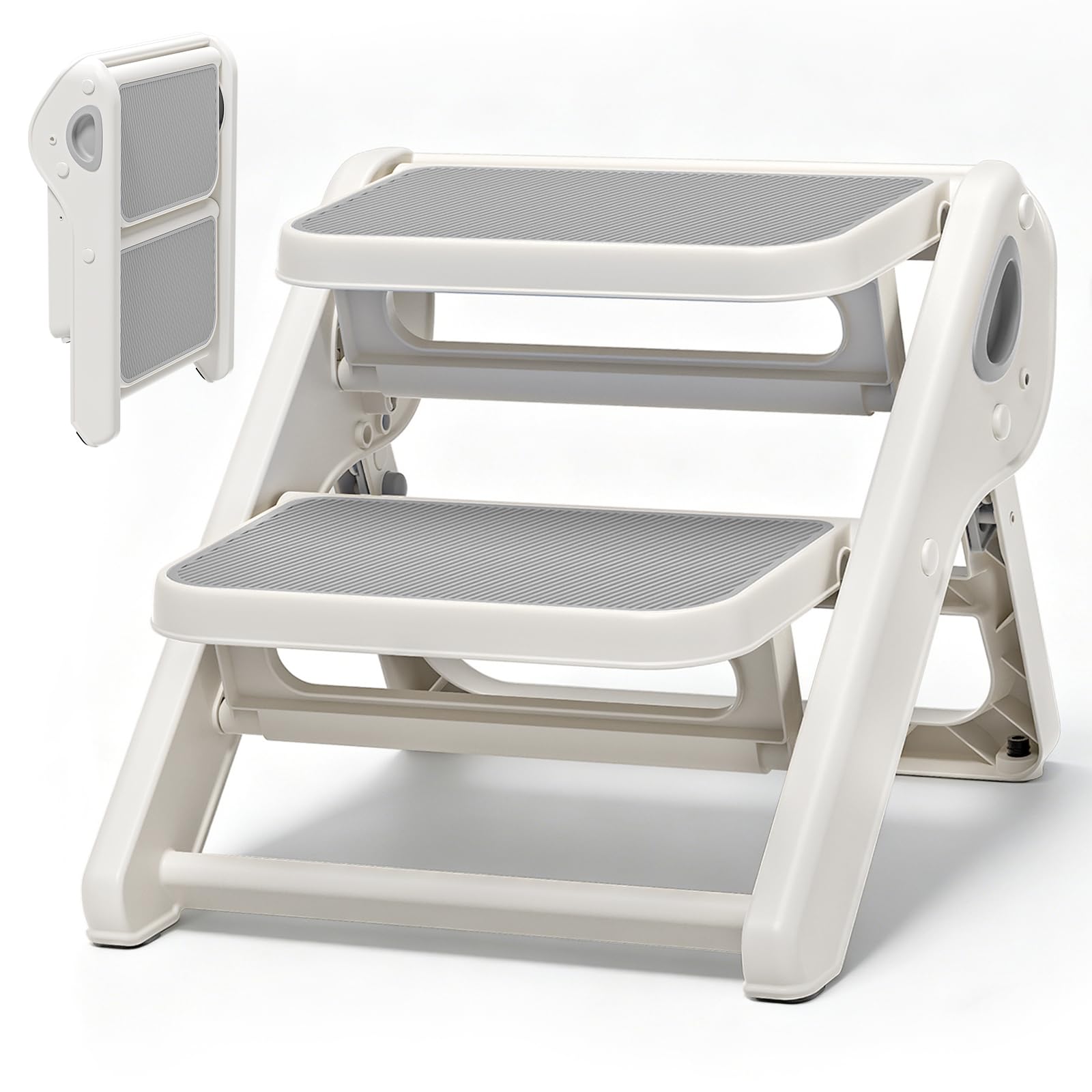 Photo 1 of JoyYum Foldable Toddler Step Stool - Gray, 110 lbs Capacity