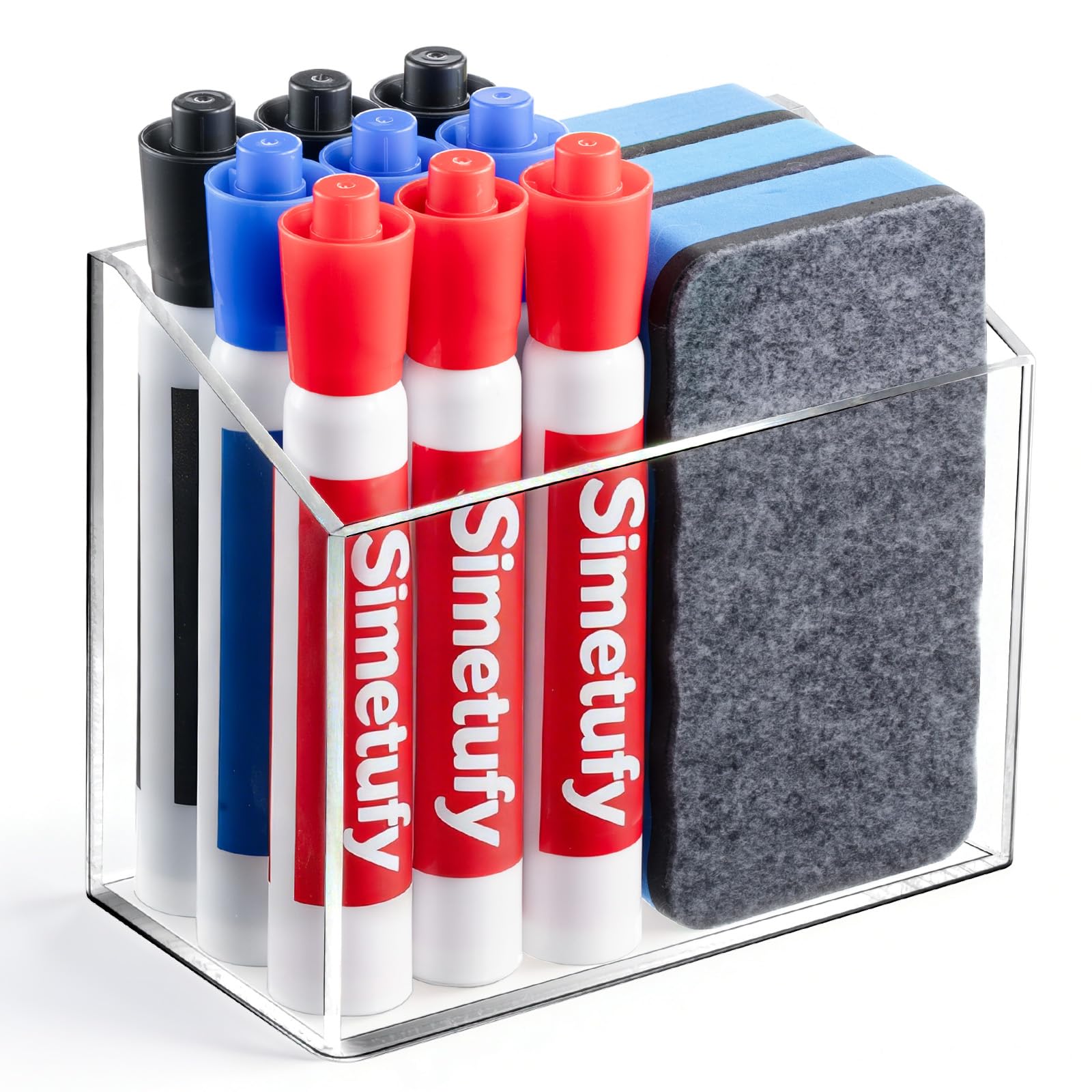 Simetufy Magnetic Pen Holder Magnetic Dry Erase Marker Holder magnetic pen holder for refrigerator whiteboard Pens Pencils Non-slip