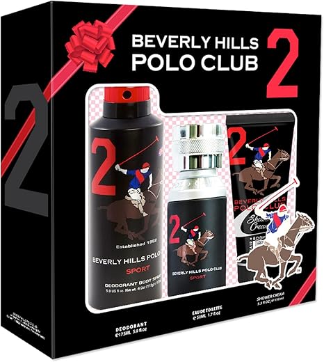Beverly Hills Polo Club Gift Set No.2 for men’s Eau De Toilette 50ml + Sport Deodorant 175ml + Shower Cream 150ml