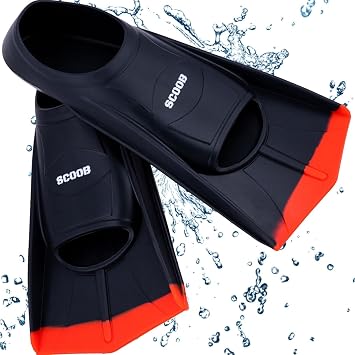 Swimming Fins Swim Flippers for Kids Adults Training Travel Short Blade Flipper for Snorkeling Diving Pool Activities Open Water Equipment for Men Women & Children + Mesh Bag