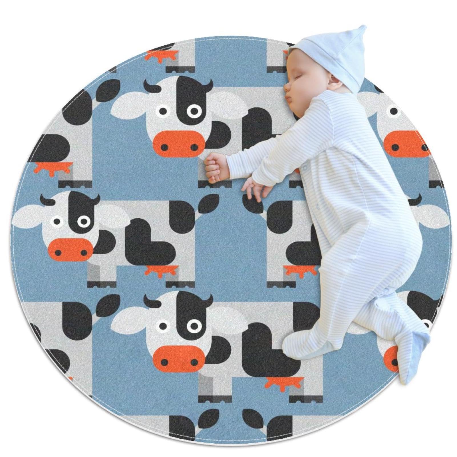 Tapis de salle de bain vache et camomille pour chambre d'enfant