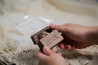Vista 31 de MUUJEE You Are My Universe Engraved Wooden Ring Box, Slim Engagement Proposal Ring Holder, Wedding Ceremony Ring Bearer Box, Fiance Gift Ideas