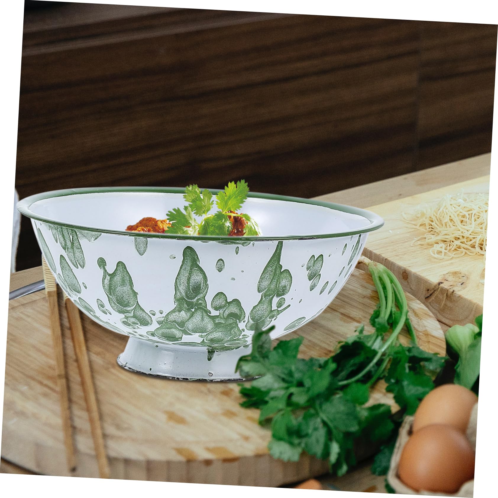 Set 2 Ciotole In Ferro Smaltato 16 Cm – Stile Retrò Per Noodles, Zuppa E Conservazione
