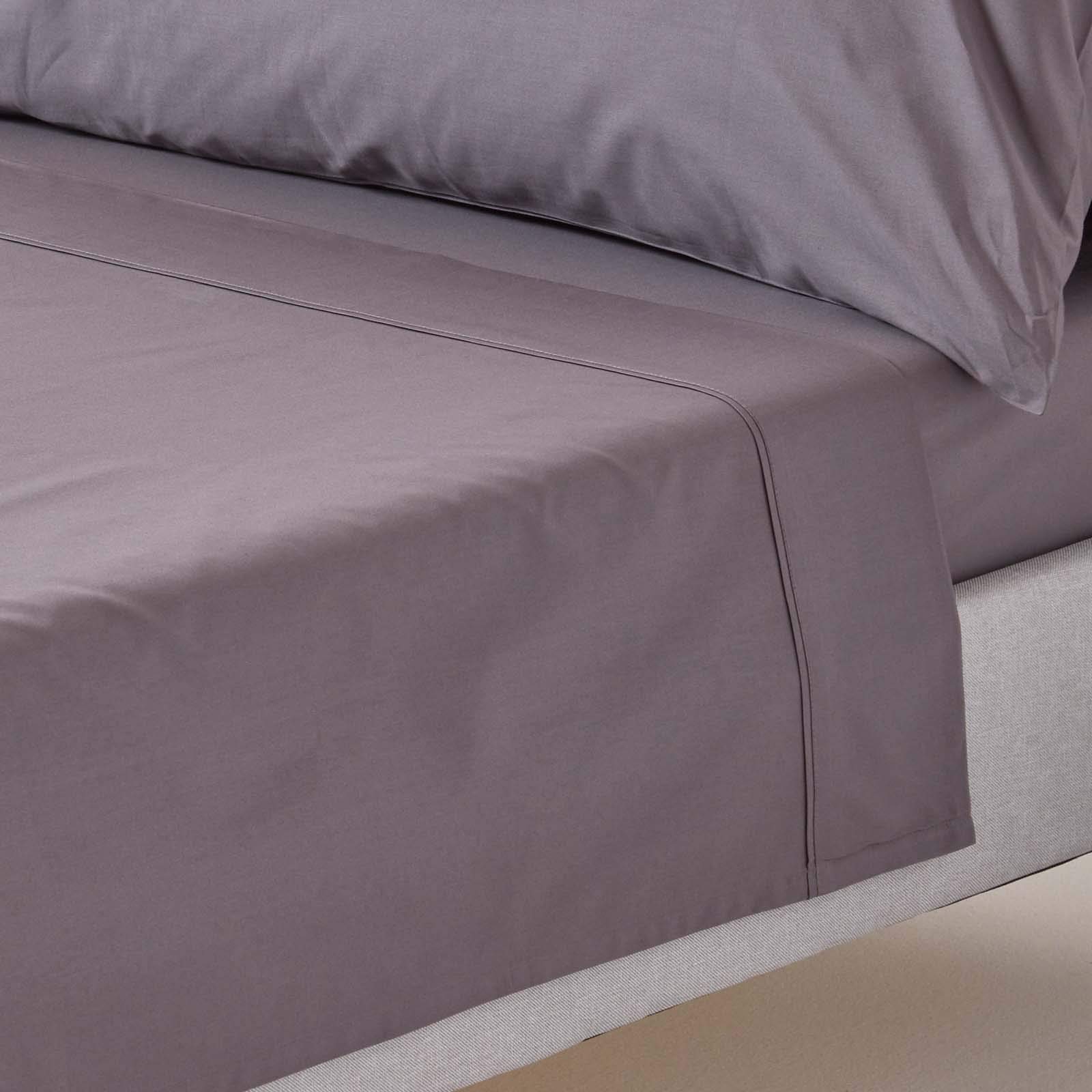 Homescapes Grau 100% Egyptian Cotton 200 Tc Single Flat Sheet, Dark Grey, Oeko-Tex Certified, Machine Washable, Hypoallergenic