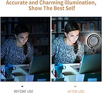 Vista 3 de Video Conference Lighting Kit, Ring Light Clip on Laptop Monitor with 5 Dimmable Color & 5 Brightness Level for Webcam Lighting/Zoom Lighting/Remote