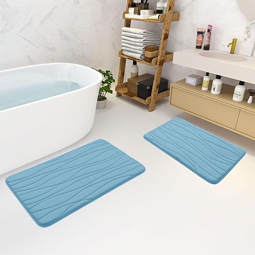 Miniatura 15 de Buganda - Alfombra de baño de espuma viscoelástica 24x16, tapetes de baño extra suaves y absorbentes, antideslizantes y lavables a máquina para el