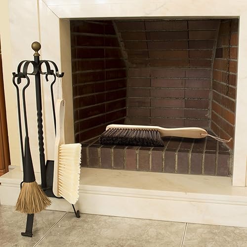 Miniatura 5 de 2 cepillos de madera para banco, cepillo para chimenea, pelo de caballo, cepillo de banco de cerdas suaves, mango de madera largo, cepillo para