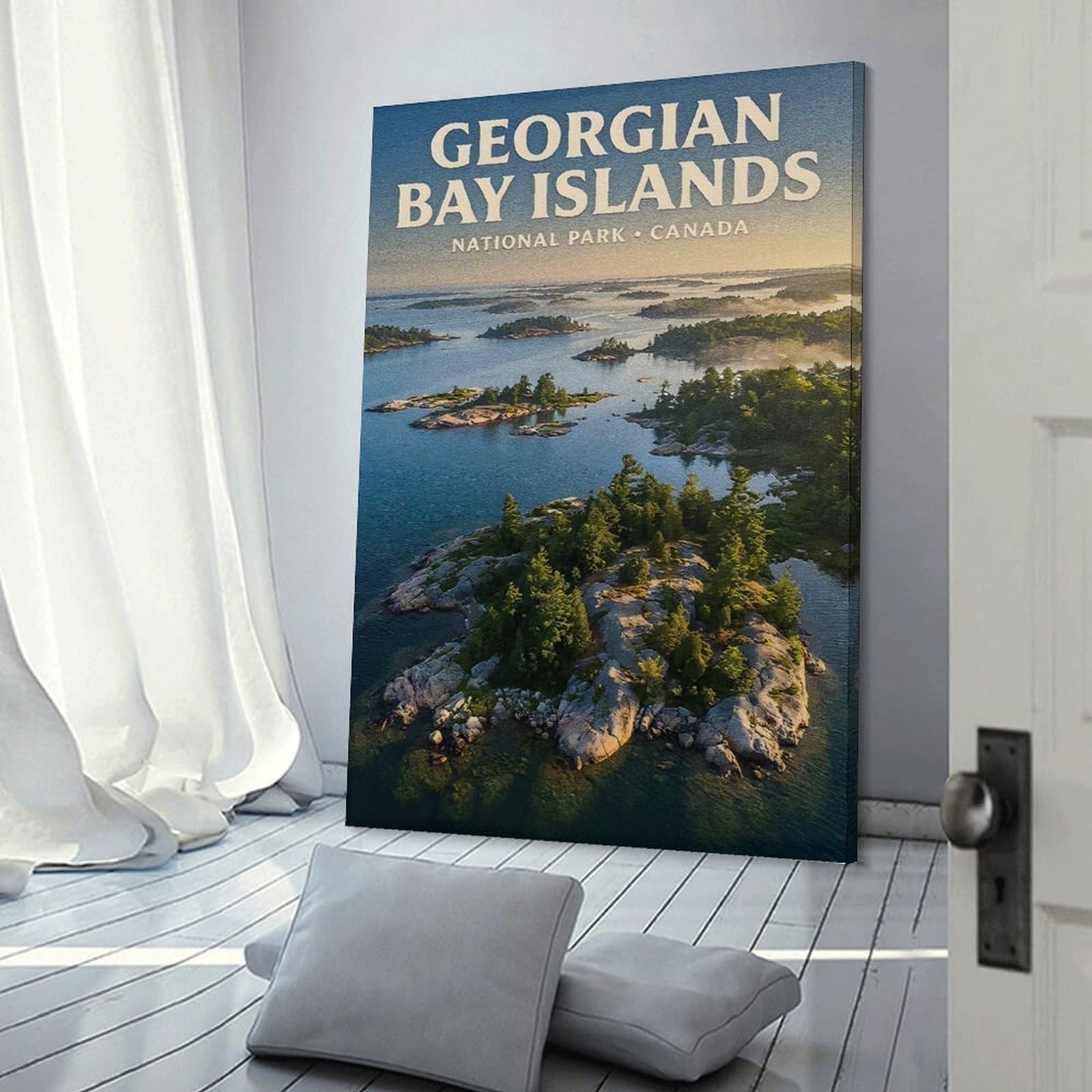 Junmoney Georgian Bay Islands National Park, Canada Home Decor Wall Art, 08x12inch(20x30cm), for Home Walls, Creative Rooms Or Shared Spaces, An Adaptable Decor Piece for Home Use