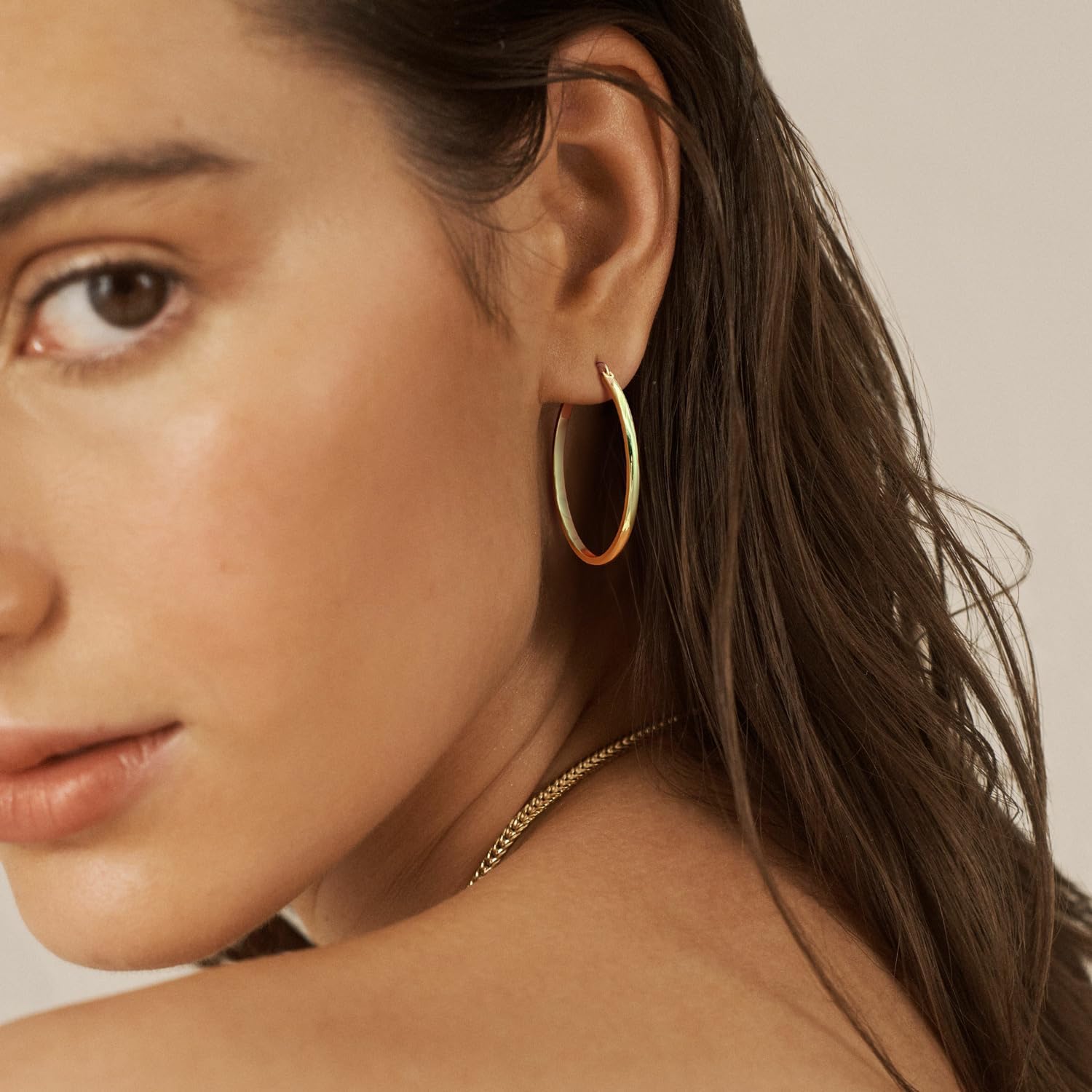 14K Gold Hoop Earrings for Women Gold Earrings for Women Lightweight Hoop Earring for Womens Hoops Earring for Womens 20/25/30/40mm - Image 5