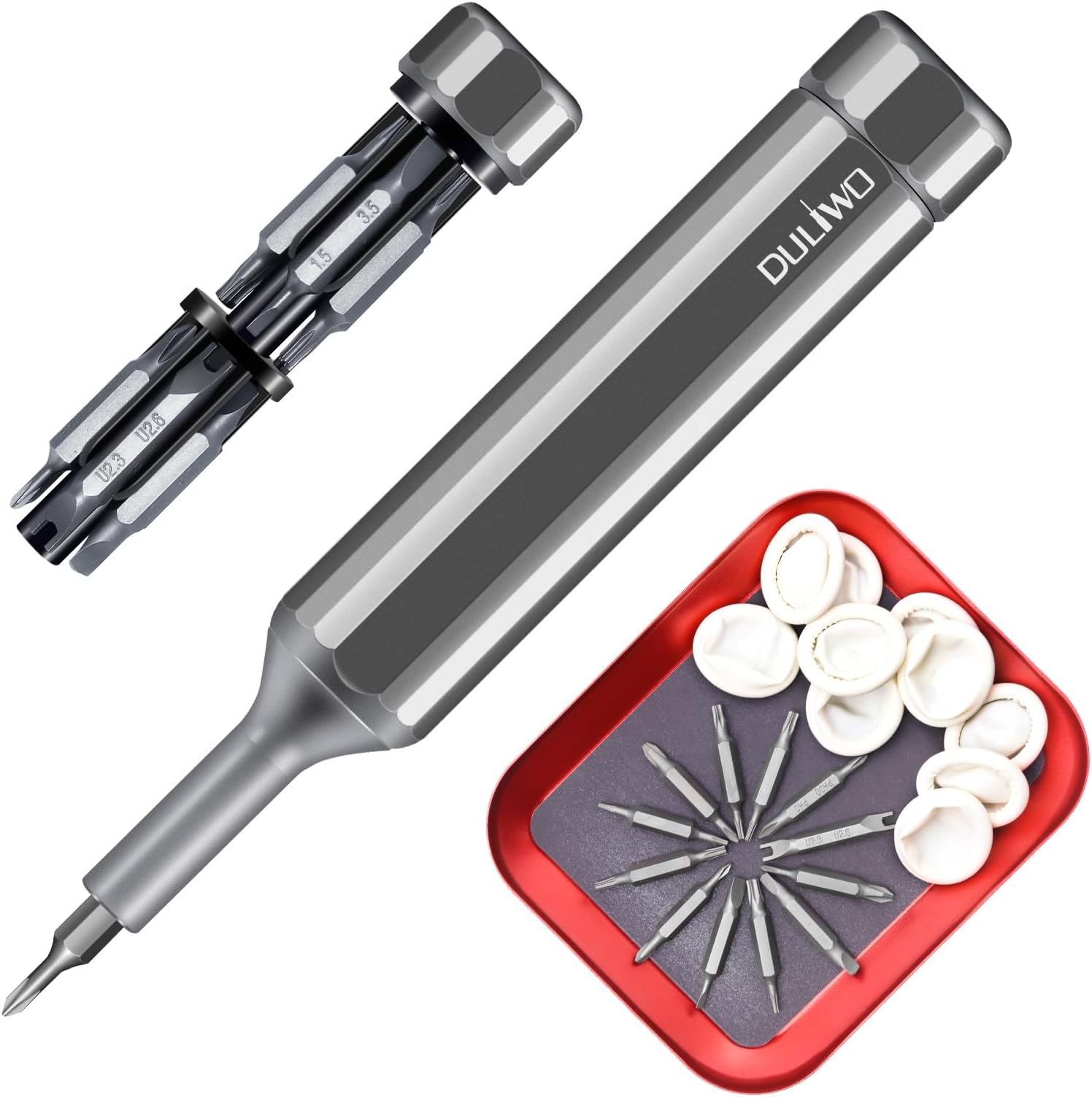 38-in-1 Precision Screwdriver Sets, Pen Style Manual Screwdriver, 26 pcs Tough S2 Steel Small Screwdriver Bits + Magnetic Tool Trays+10 Finger Cots, Repair Tool Kit for Electronics, Eyeglass, Phone
