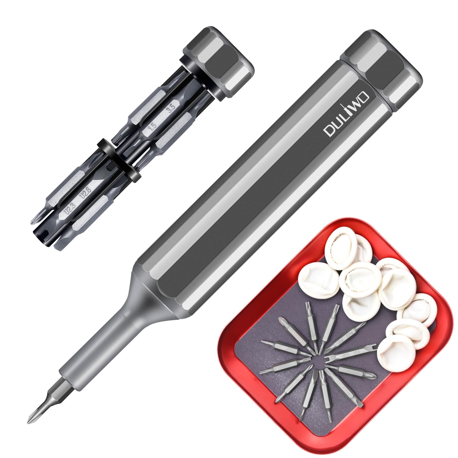 38-in-1 Precision Screwdriver Set, Magnetic Small Repair Tool Kit with Pen Screwdriver, 24 S2 Steel Bits, Tool Tray, and 10 Finger Grips - For