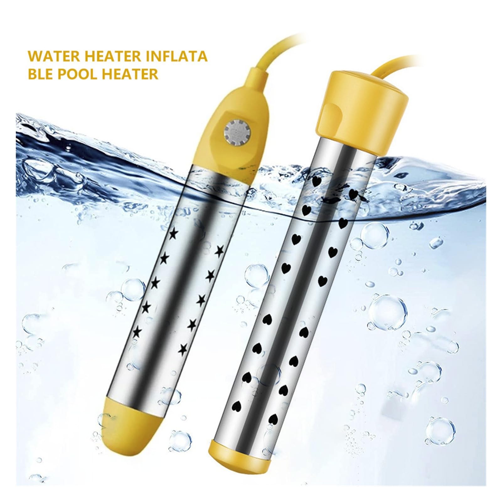 Wassererhitzer, 1500W Pool Wasser Heizung Immersion Schwimmbad Rohr Wärmer Automatische