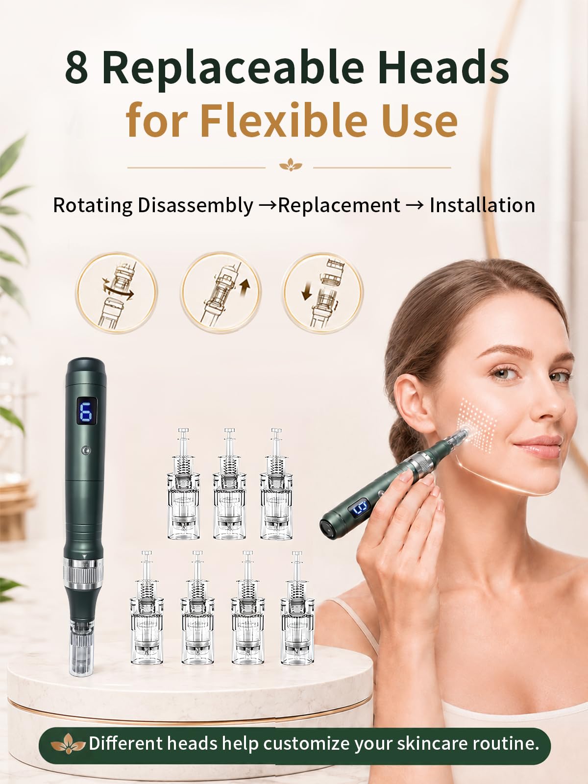 0.25mm Skin Roller Pen for Women & Men, Home Use Facial Beauty Tool