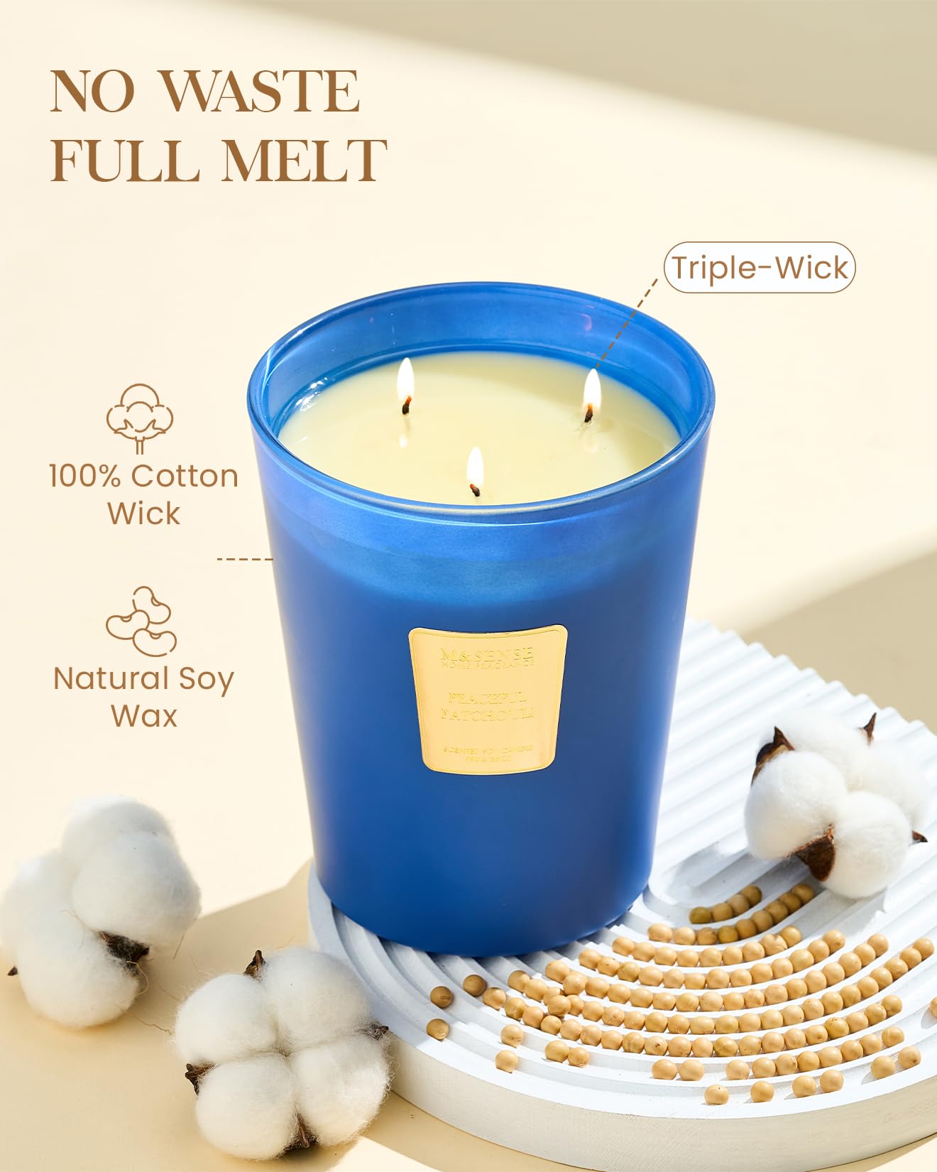 M&SENSE Vela perfumada con aroma de pachulí pacífico
