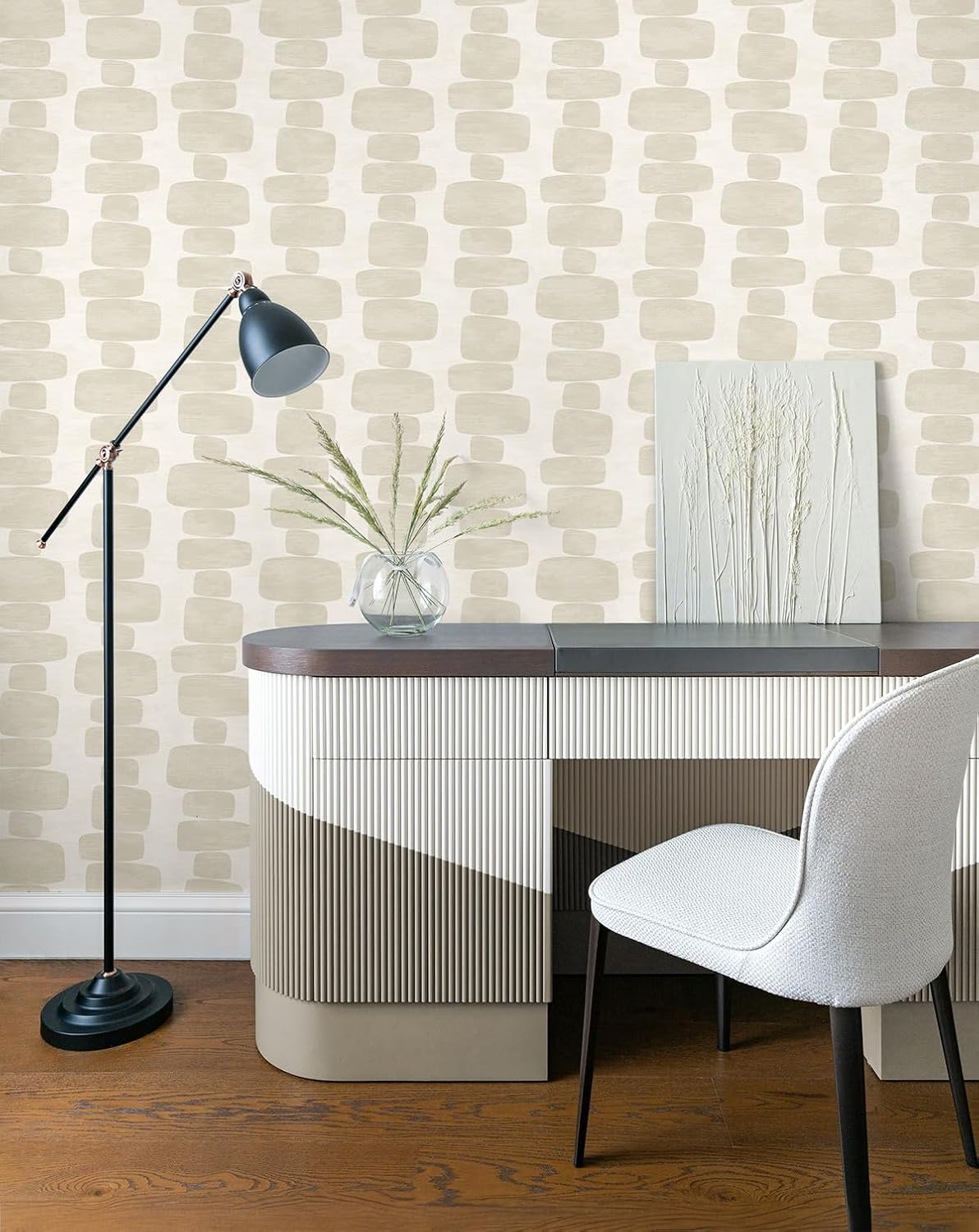NextWall Stacy Garcia Stripe Block Geometric Peel and Stick Wallpaper (Beige)
