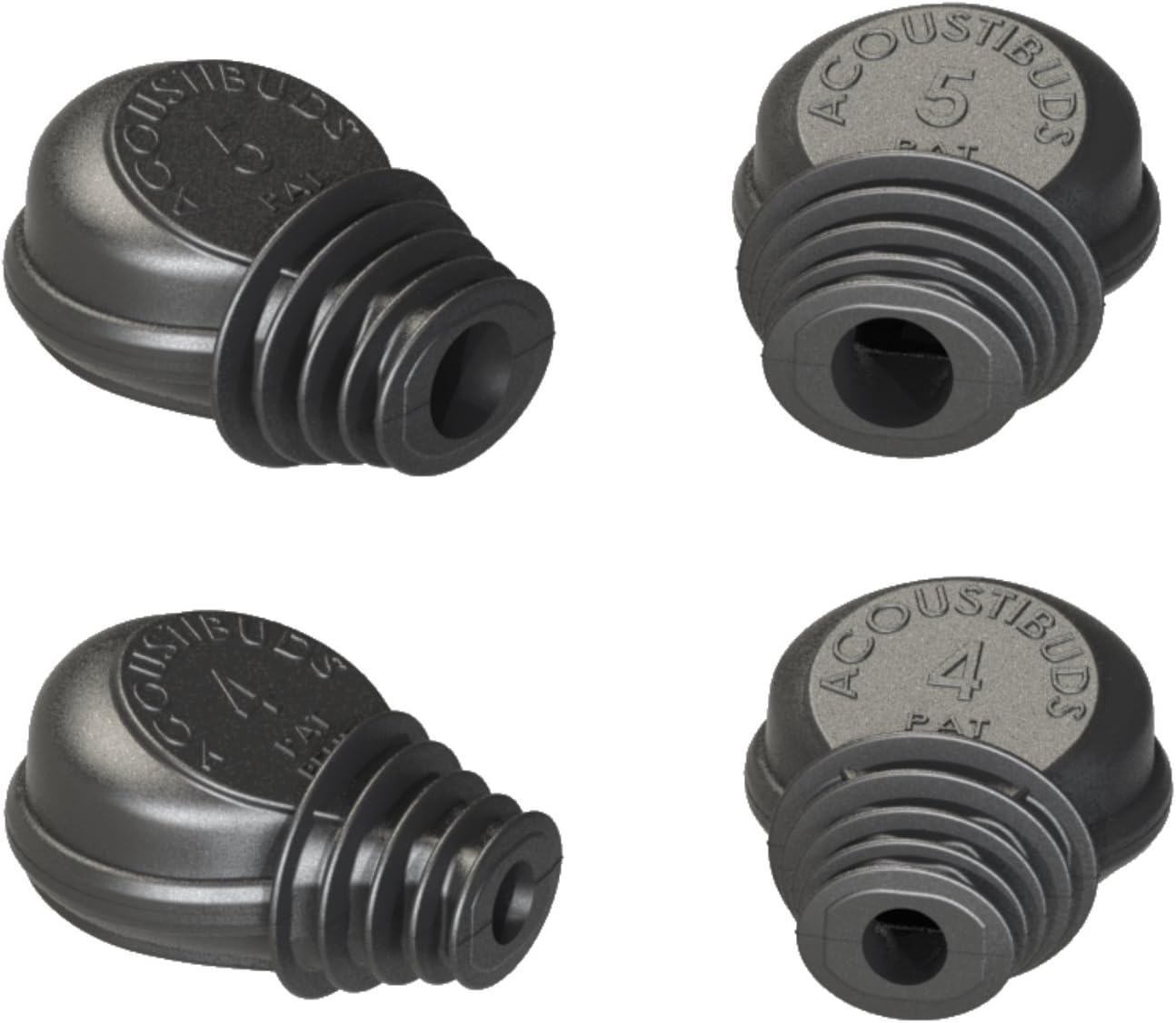 Burton Technologies EPB-BLACK Acoustibuds Flexible Sport Tips for EarPods, earphones and Bluetooth, 2 Pair, 2 Sizes, BLACK