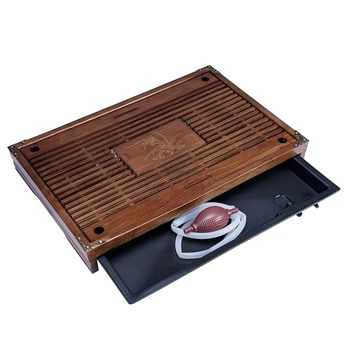 RORA Bamboo Tea Tray Chinese Gongfu Tea Serving Tray with