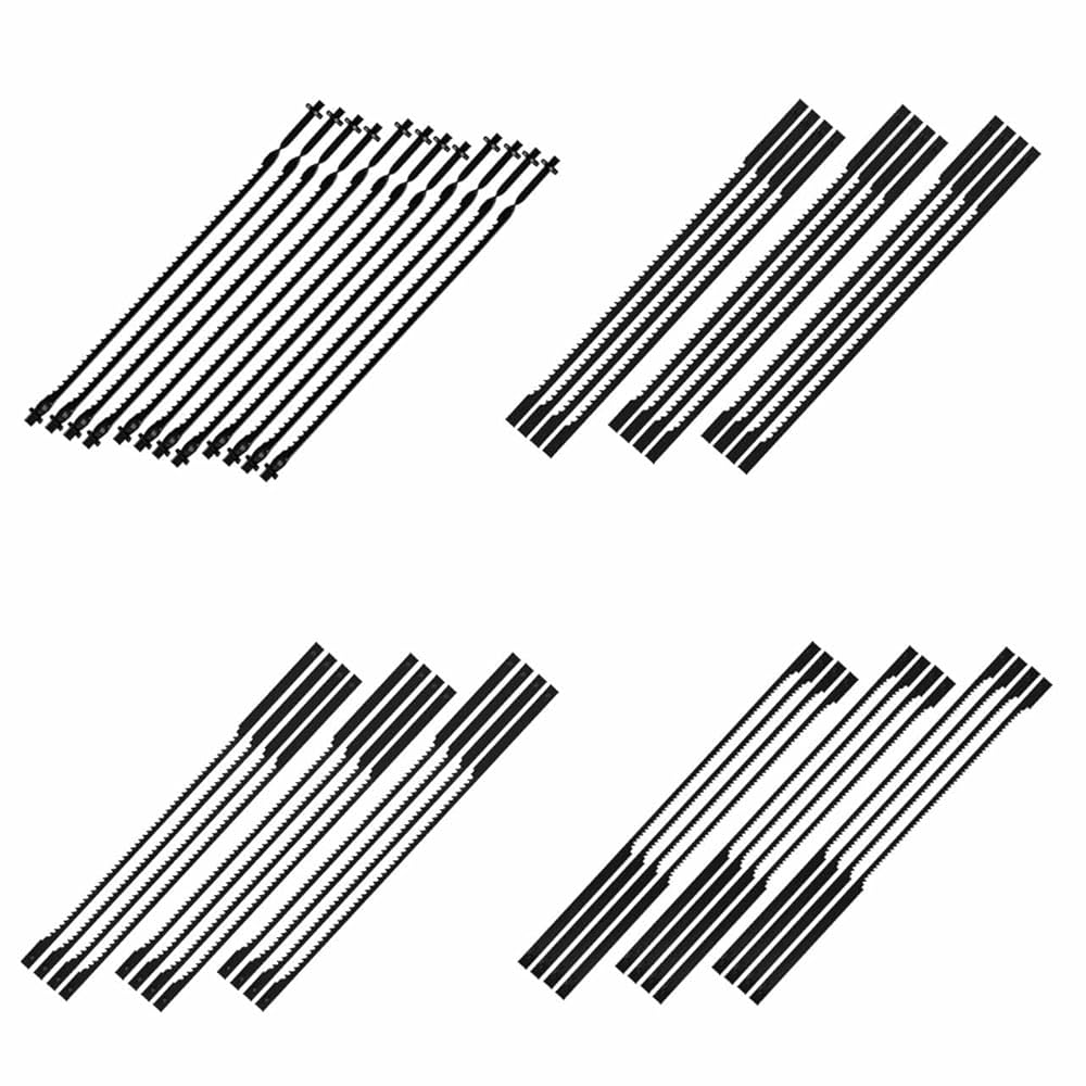 JTEX 48pcs 105mm Scroll Saw Blades Pin End 15/18/24 TPI For Dremel Moto