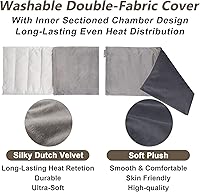 Vista 24 de Almohadilla térmica para microondas con funda lavable de 7 x 16 pulgadas, almohadilla térmica húmeda para el cuello, hombros, calambres, alivio