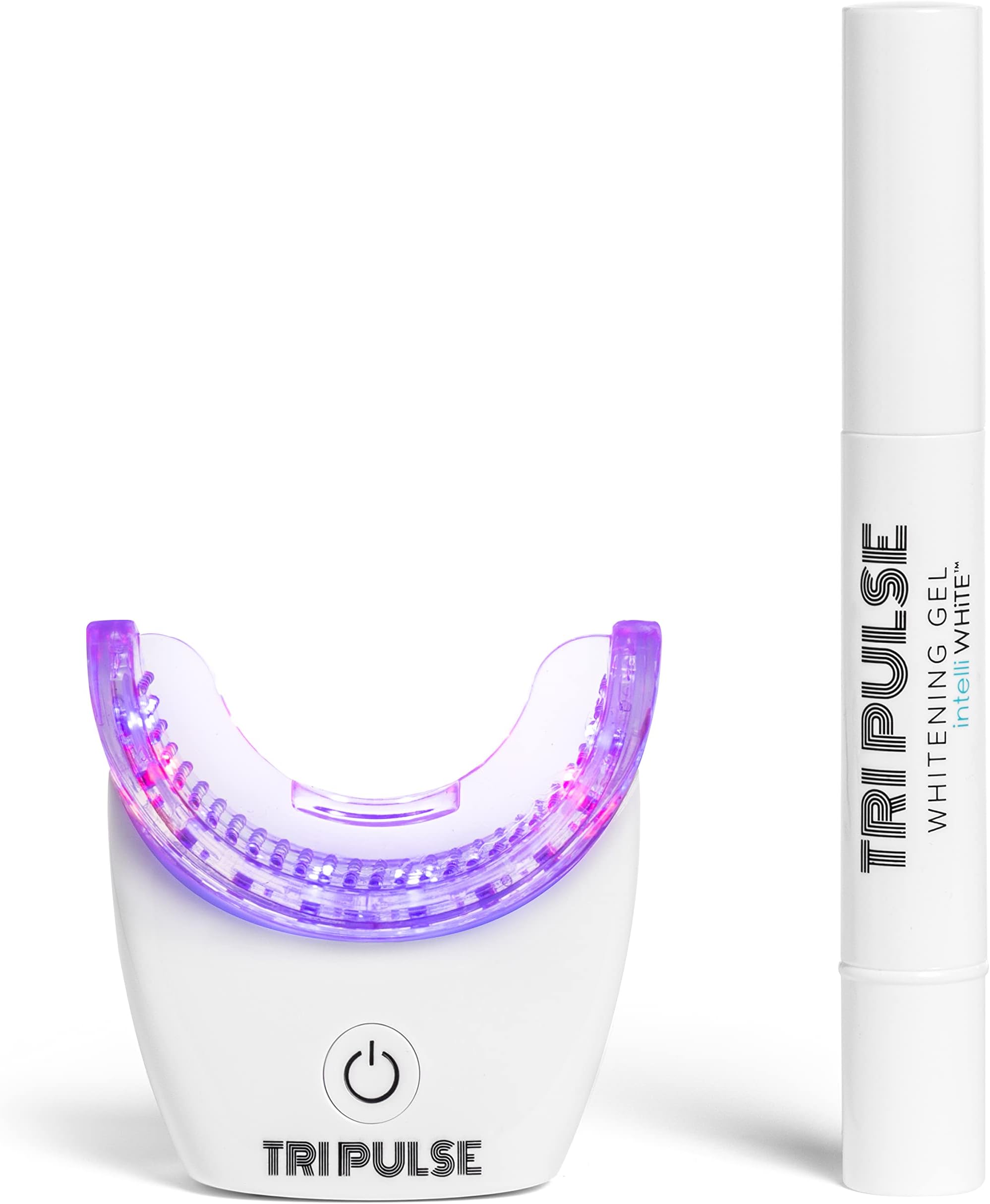 intelliWHiTE TriPulse Teeth Whitening LED Light Kit - 20 LED Lights - Hydrogen Peroxide + Carbamide Peroxide - 7 Shades Whiter in 7 Days - Safe On All Dental Work - BPA Free Mouthpiece