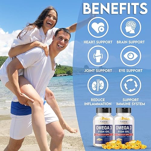 Miniatura 2 de Aceite de pescado Omega 3 2,000 mg- grado farmacéutico. 1000 mg EPA 500 mg DHA. Cápsulas sin eructos sin regusto a pescado. Todo natural, orgánico,