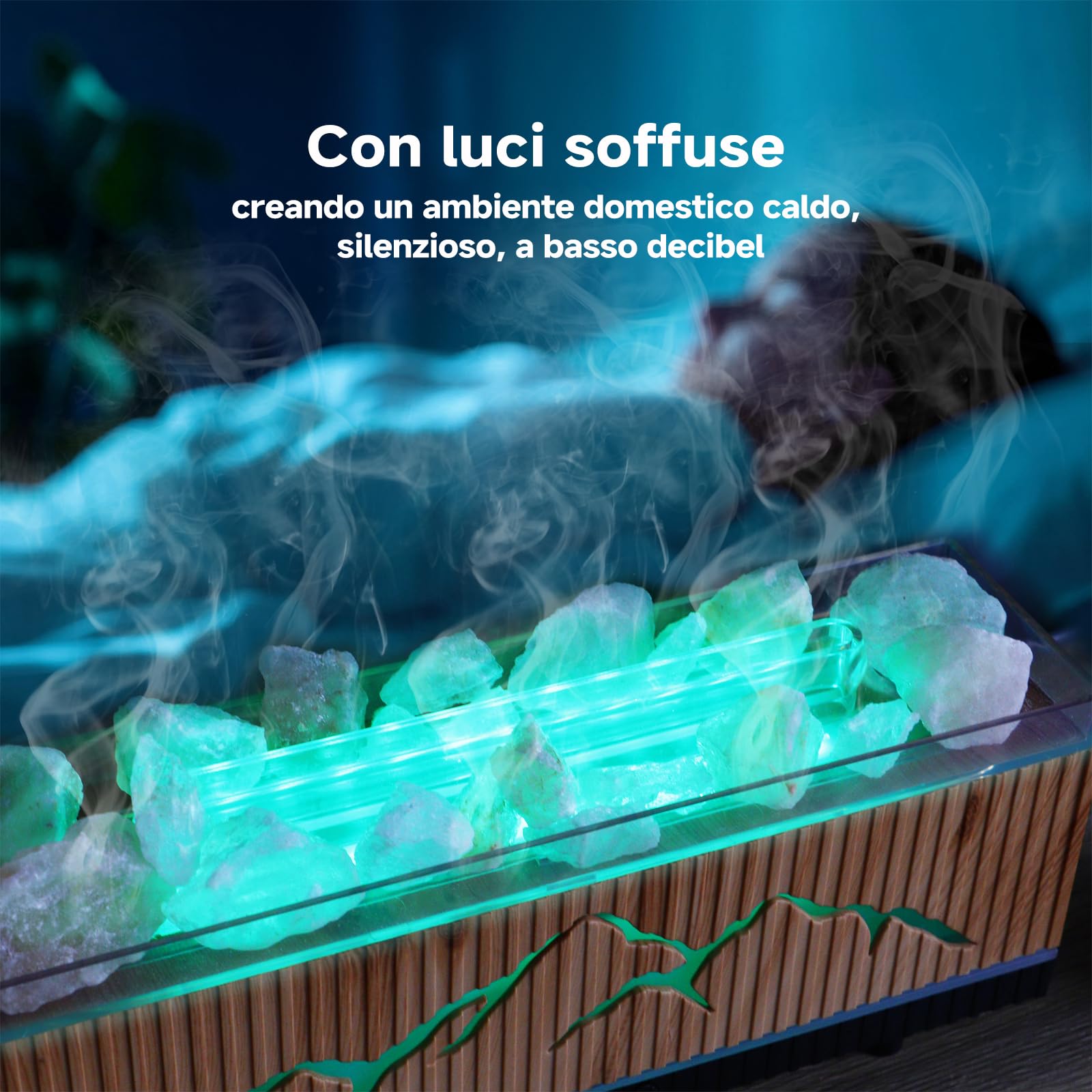 Diffusore di Oli Essenziali Fiamma, Diffusore di Aromaterapia a Due Colori, Umidificatore a 200 Ml Con Telecomando E Protezione di Spegnimento Automatico per Casa, Ufficio Aroma Diffuser