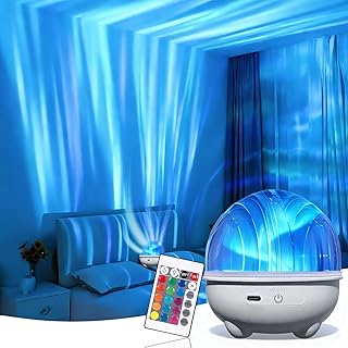 Rechargeable Northern Lights Projector, 16 Color Remote A...