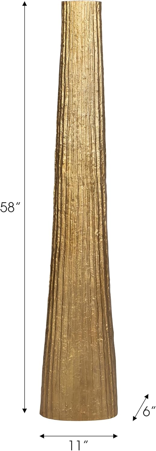 Floor Vase for Living Room Decor – Metal Vase for Home, Bedroom, or Office – Elegant vase adds a Sophisticated Accent to Any Table, House, or Room Decor – Flower Vases for Centerpieces – 58", Gold
