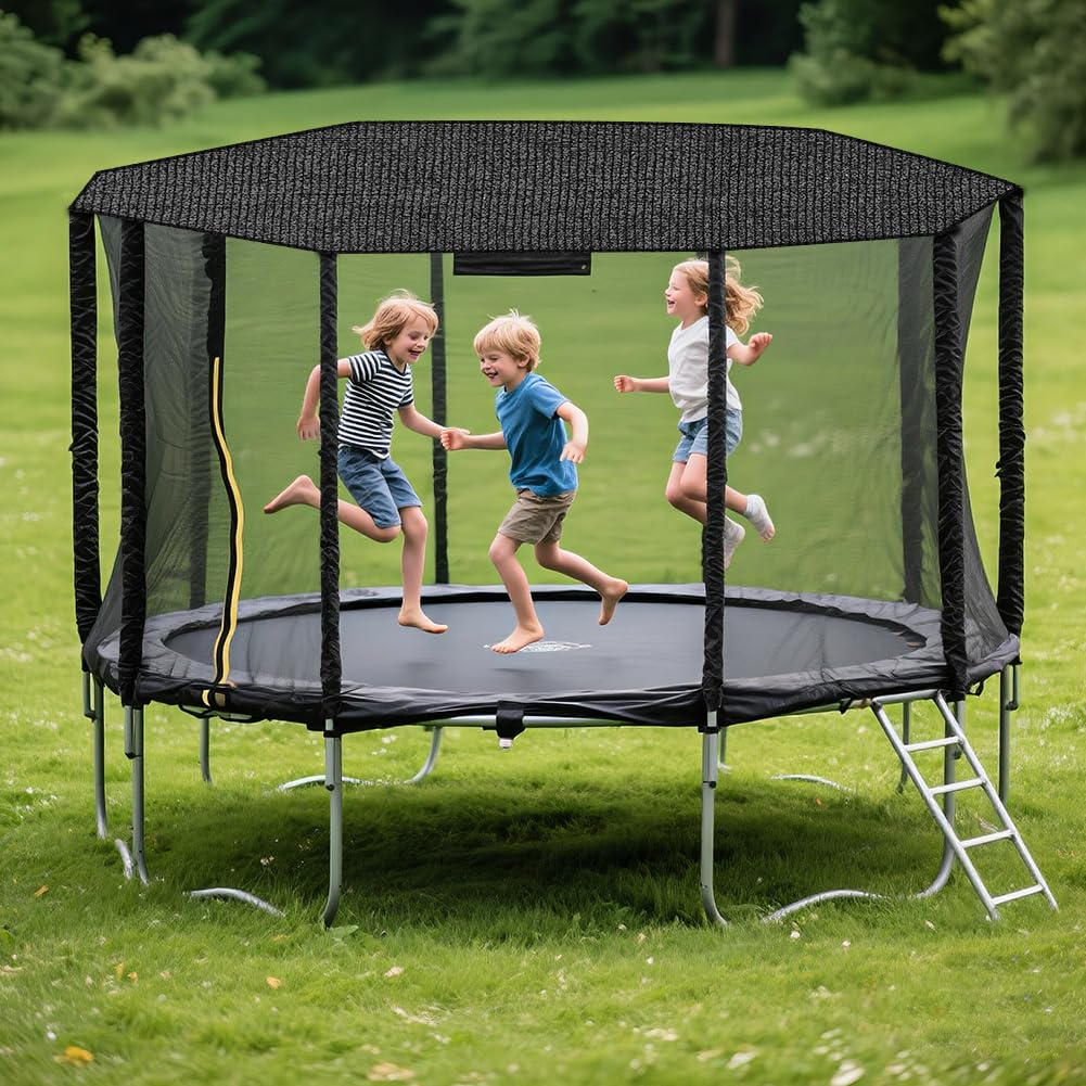 Osłona na trampolinę, 6-biegunowa osłona przeciwsłoneczna na trampolinę, wodoodporna i pyłoszczelna osłona górna, akcesoria do trampolin, górne pokrowce na plac zabaw na zewnątrz, podwórko