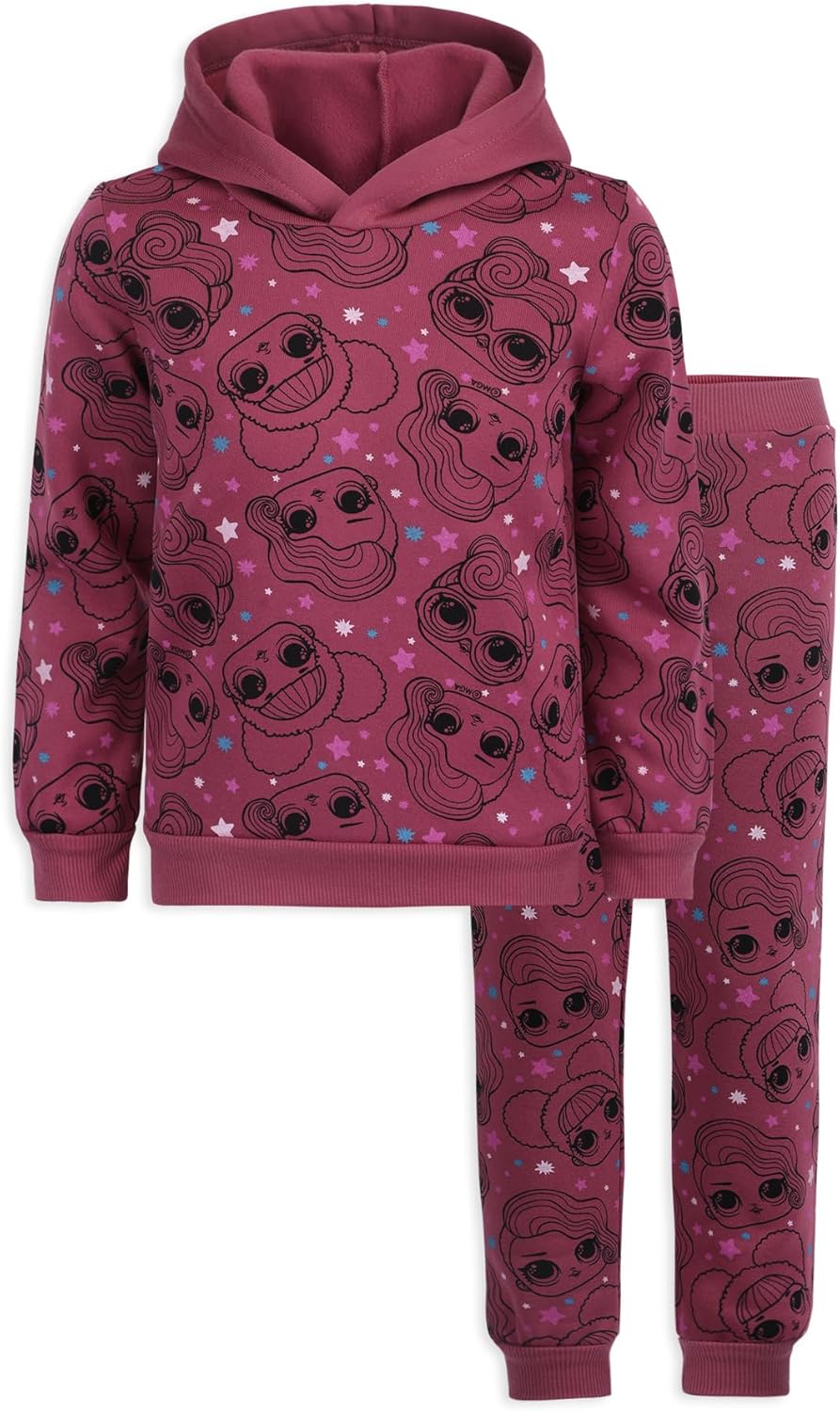 L.O.L. Surprise! Rocker and Queen Bee Girls 2 Piece Hoodie and Pants Set for Big Kids