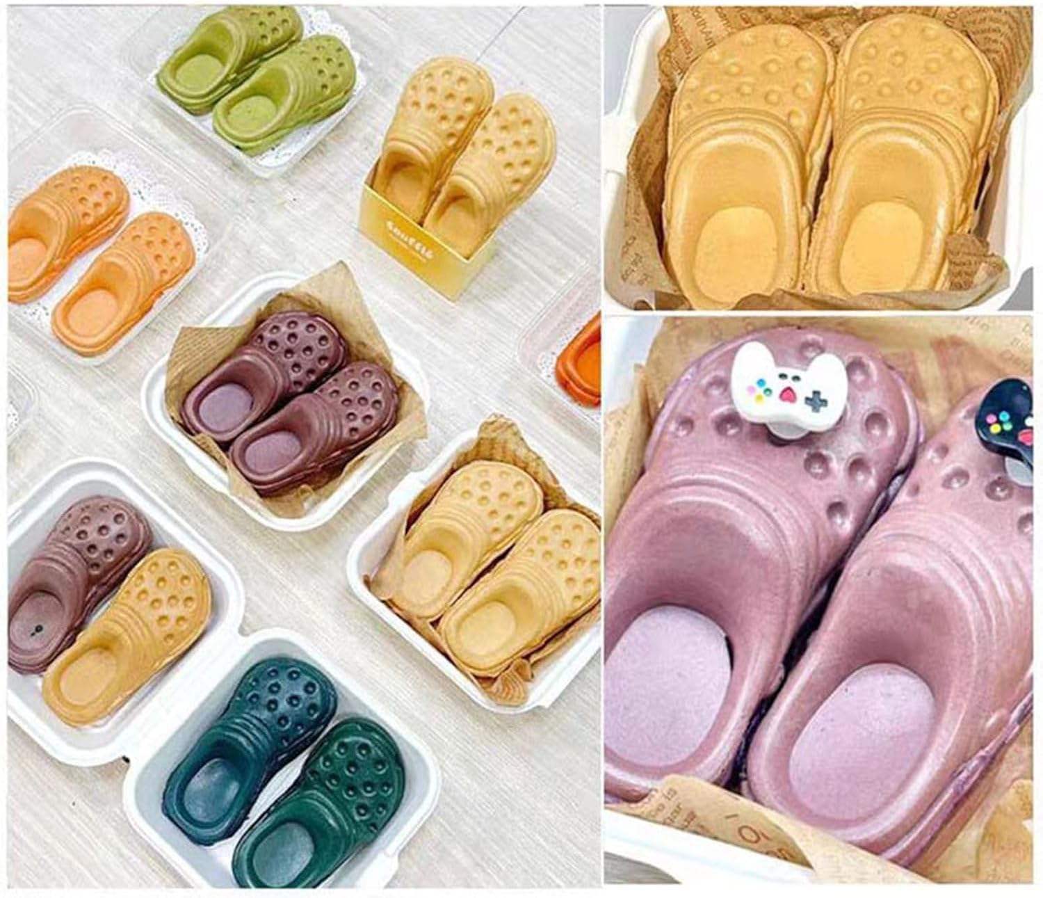 Electric Non-Stick Shoe Shape Waffle Maker - 4 Plates for Commercial Use, Versatile Bread Maker for Unique Desserts and Breakfasts, Perfect for Cafes and Events