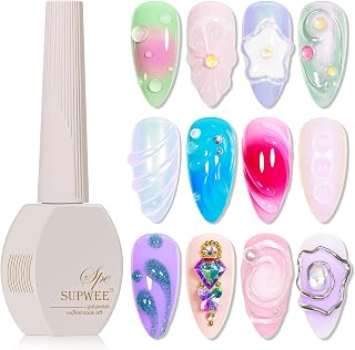 Clear 3D Sculpting Gel for Nail Art, 15ml Molding Gel for Rhinestone Craving, Home DIY Charm Nails Decoration Glue