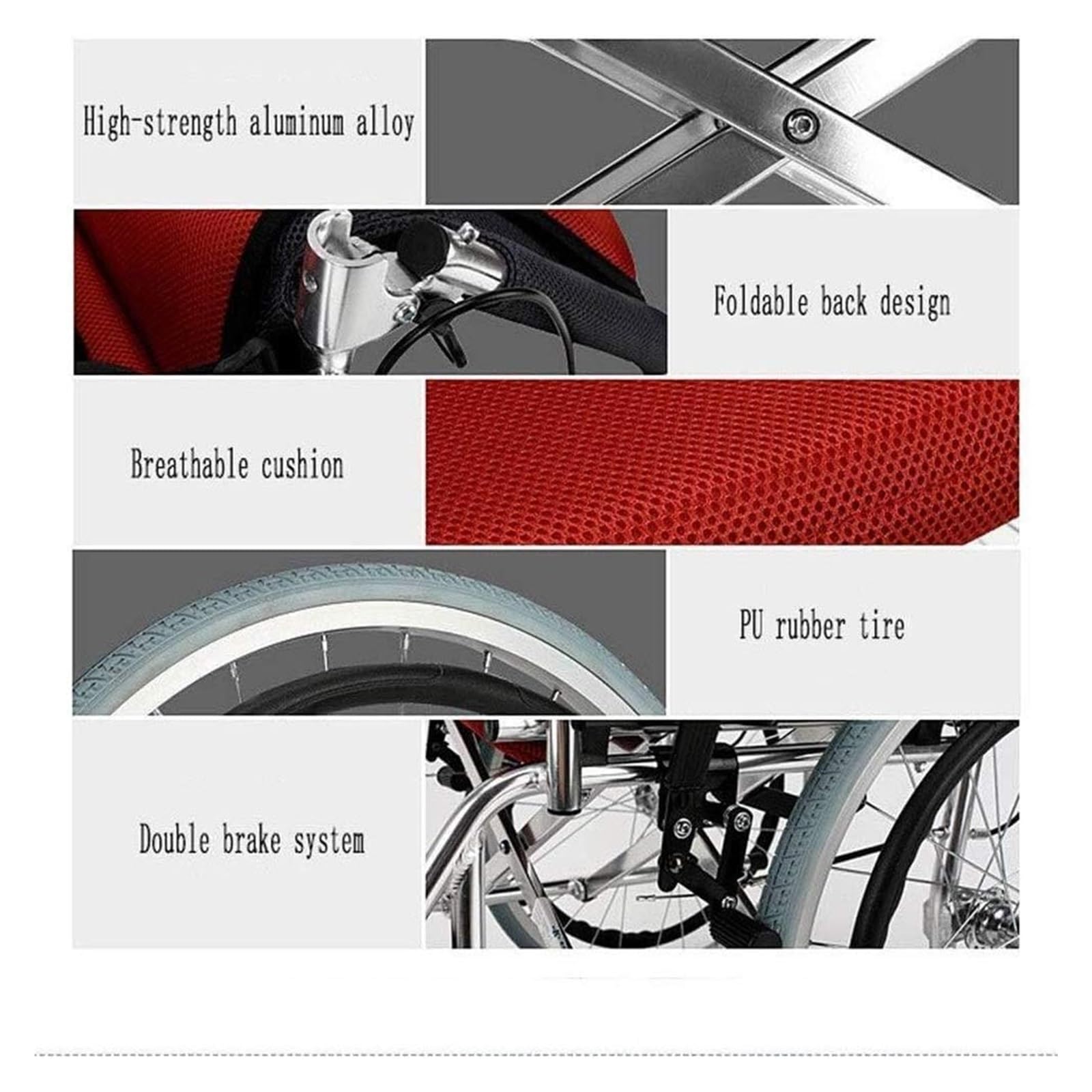 Sedie A Rotelle Pieghevoli Sedia A Rotelle Pieghevole Sedia A Rotelle Sportiva Sedia A Rotelle per Adulti Tempo Libero Pieghevole Leggera Ergonomica Confortevole Schiena,